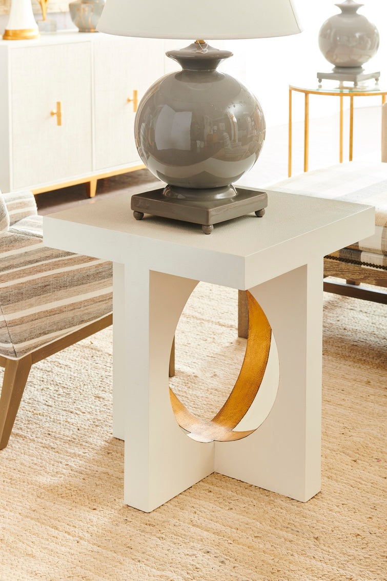 Swoop Side Table - White in 26.5 / Wood - Chelsea House