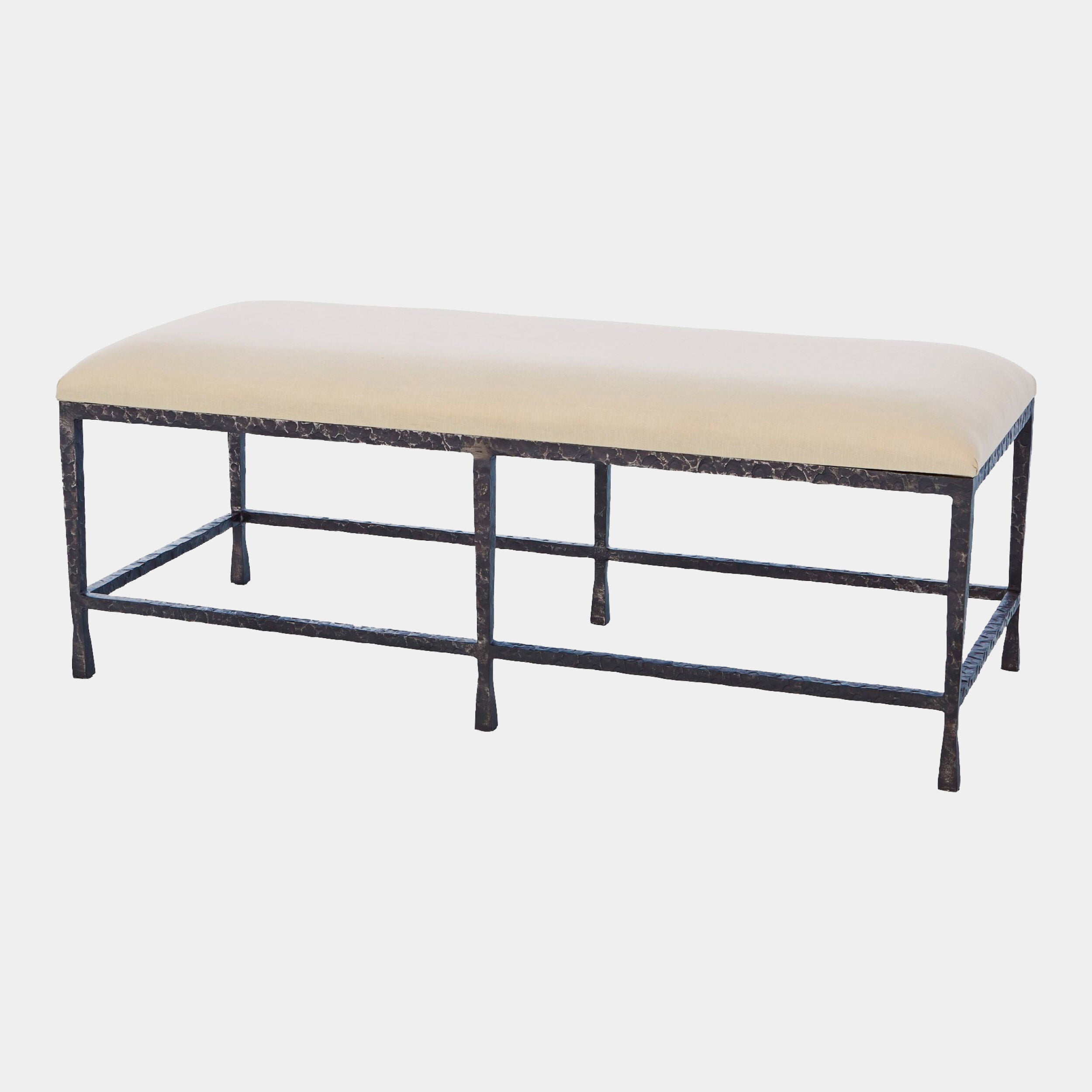 Kandel Quad Pod Bench-Muslin/Natural Iron