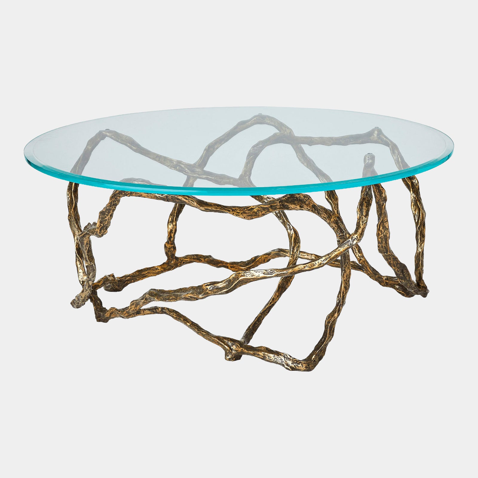 Twistwood Cocktail Table-Antique Brass