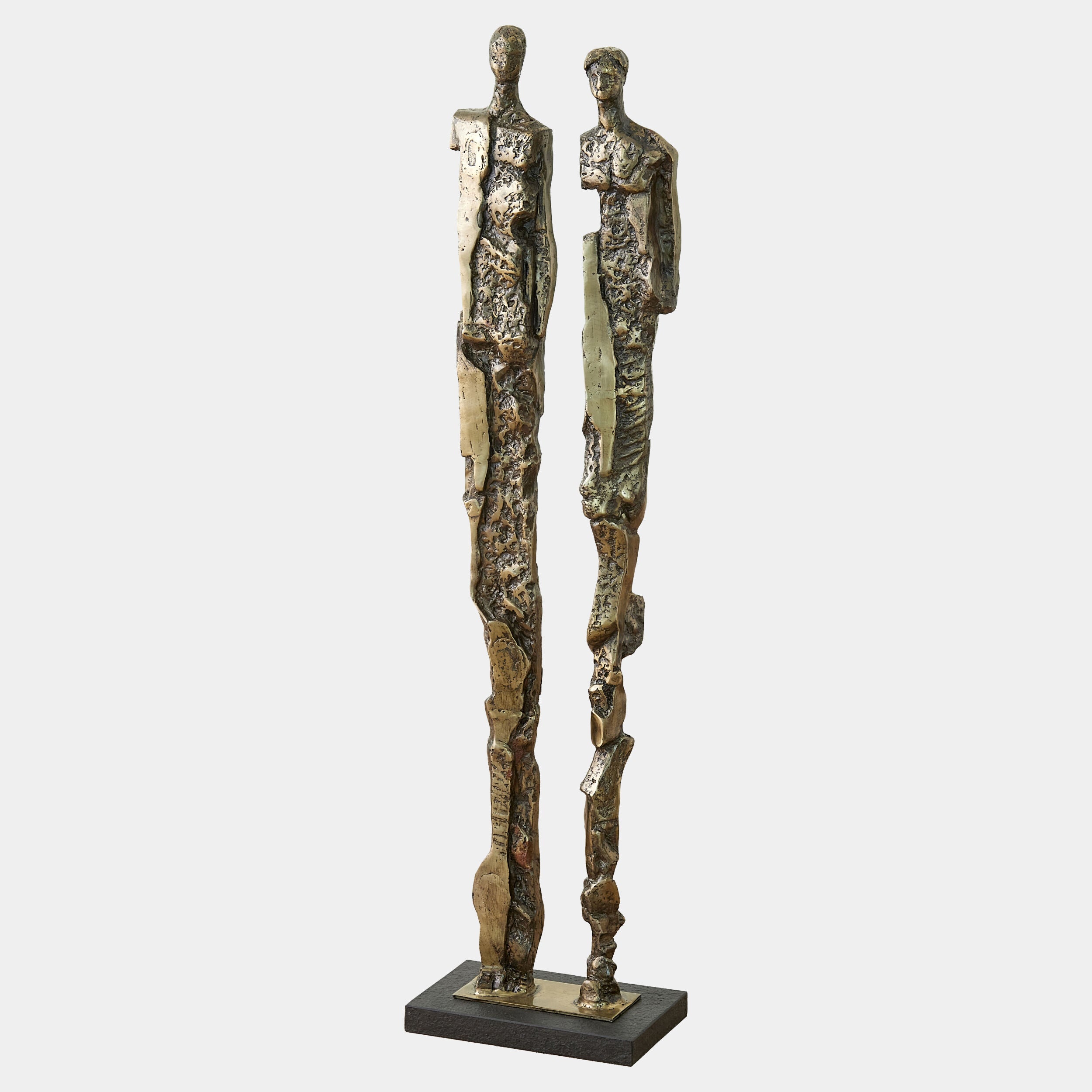 Brut Couple Sculpture-Brass