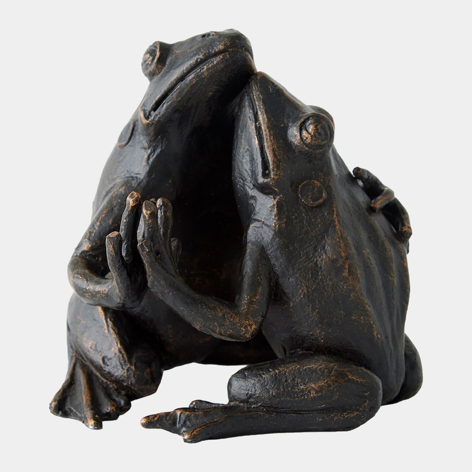 Hugging Frog Sculpture-Bronze