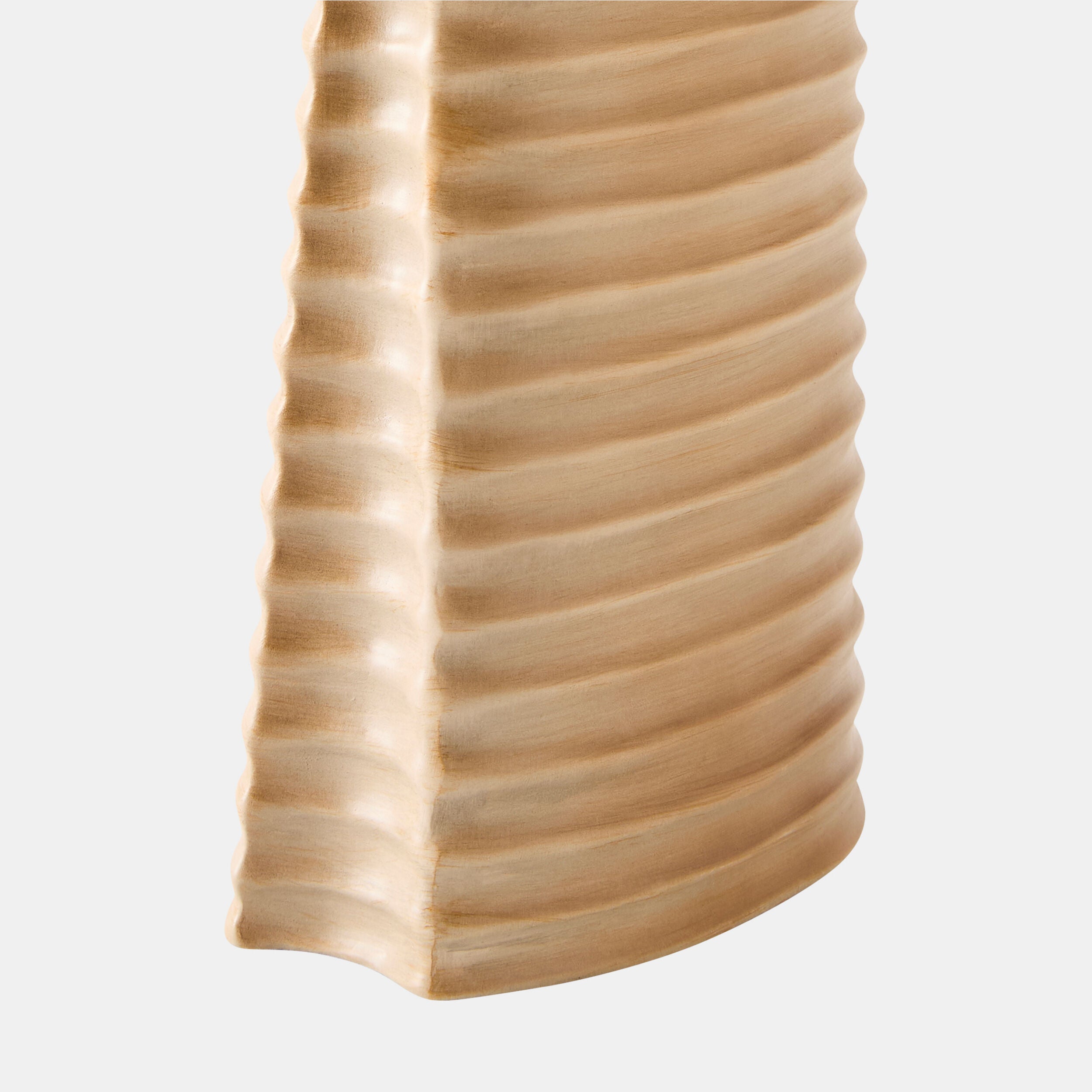 Striated Metal Lamp-Tan