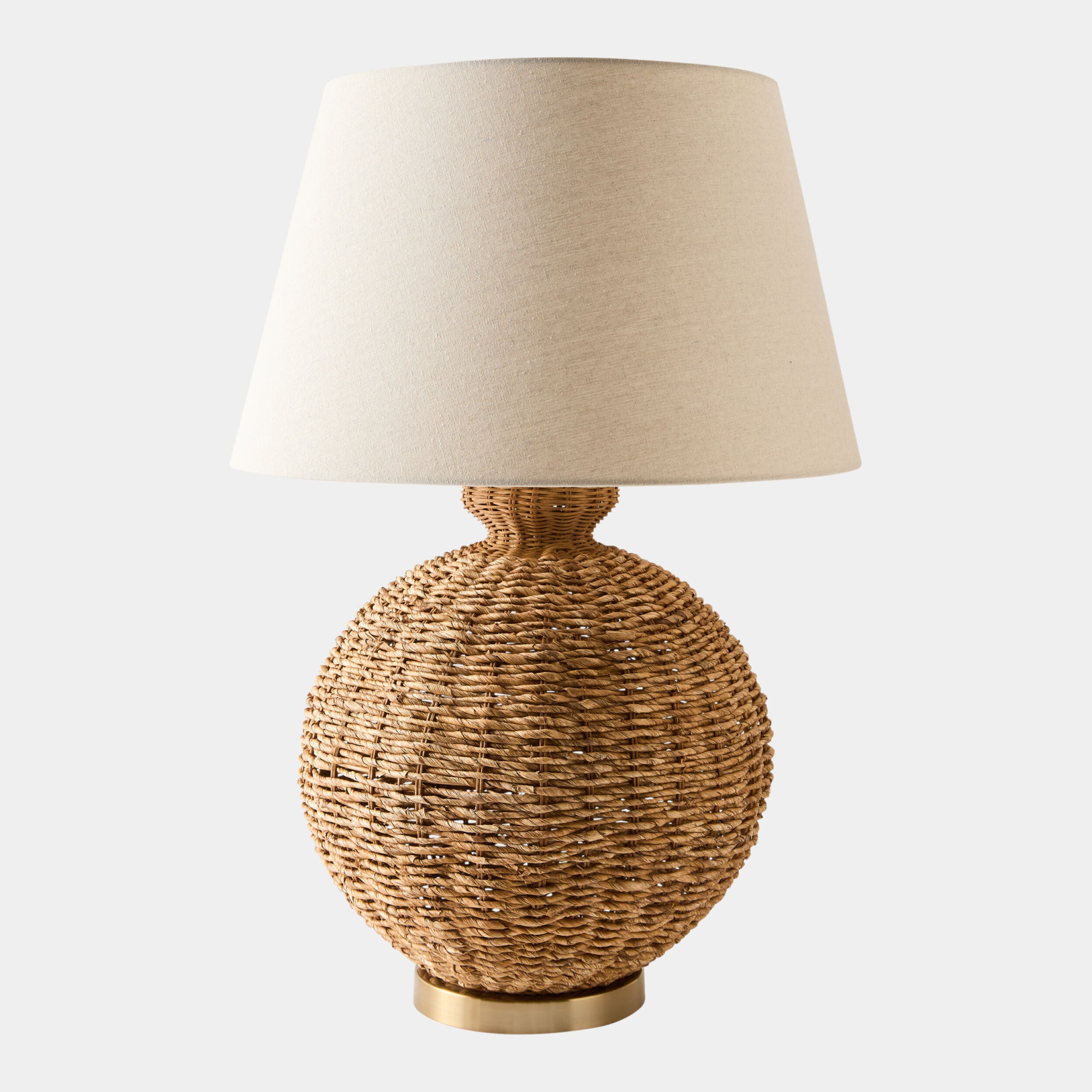 Semaphore Rounded Rattan Lamp-Natural