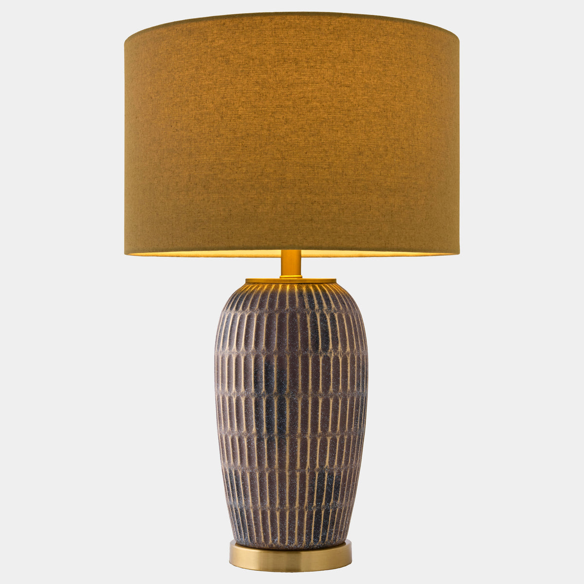 Hayden Etched Ceramic Lamp-Chocolate