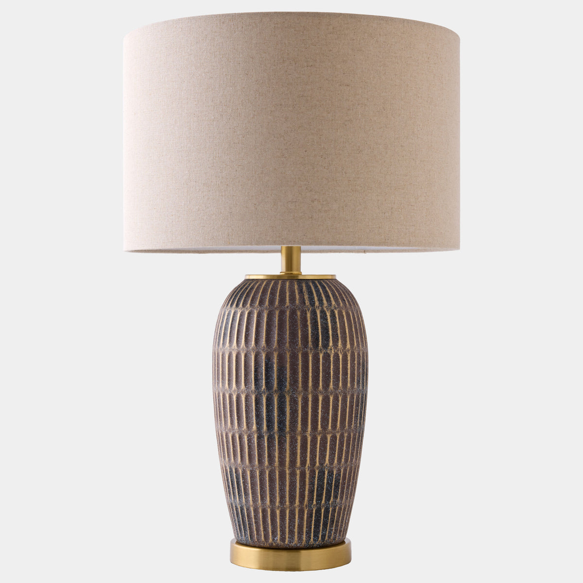 Hayden Etched Ceramic Lamp-Chocolate