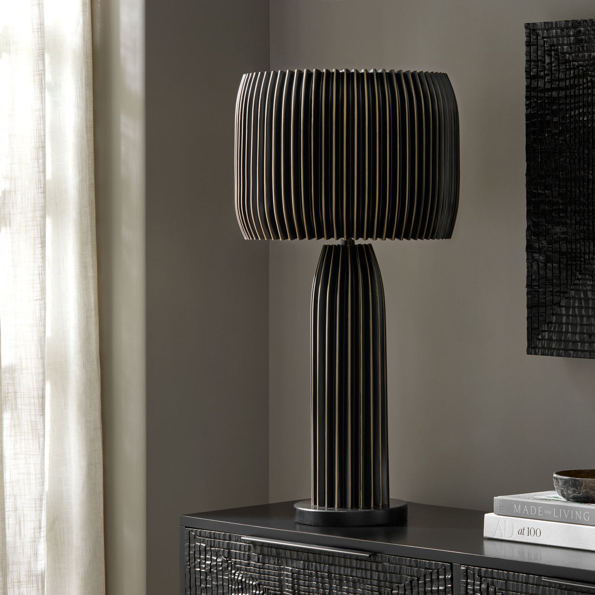 Crimp Table Lamp-Bronze