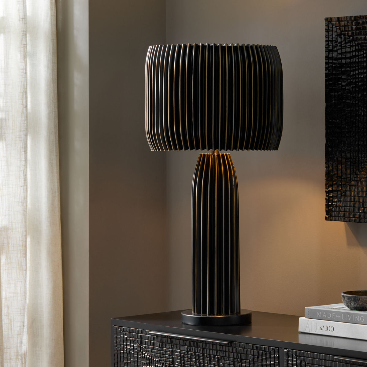 Crimp Table Lamp-Bronze
