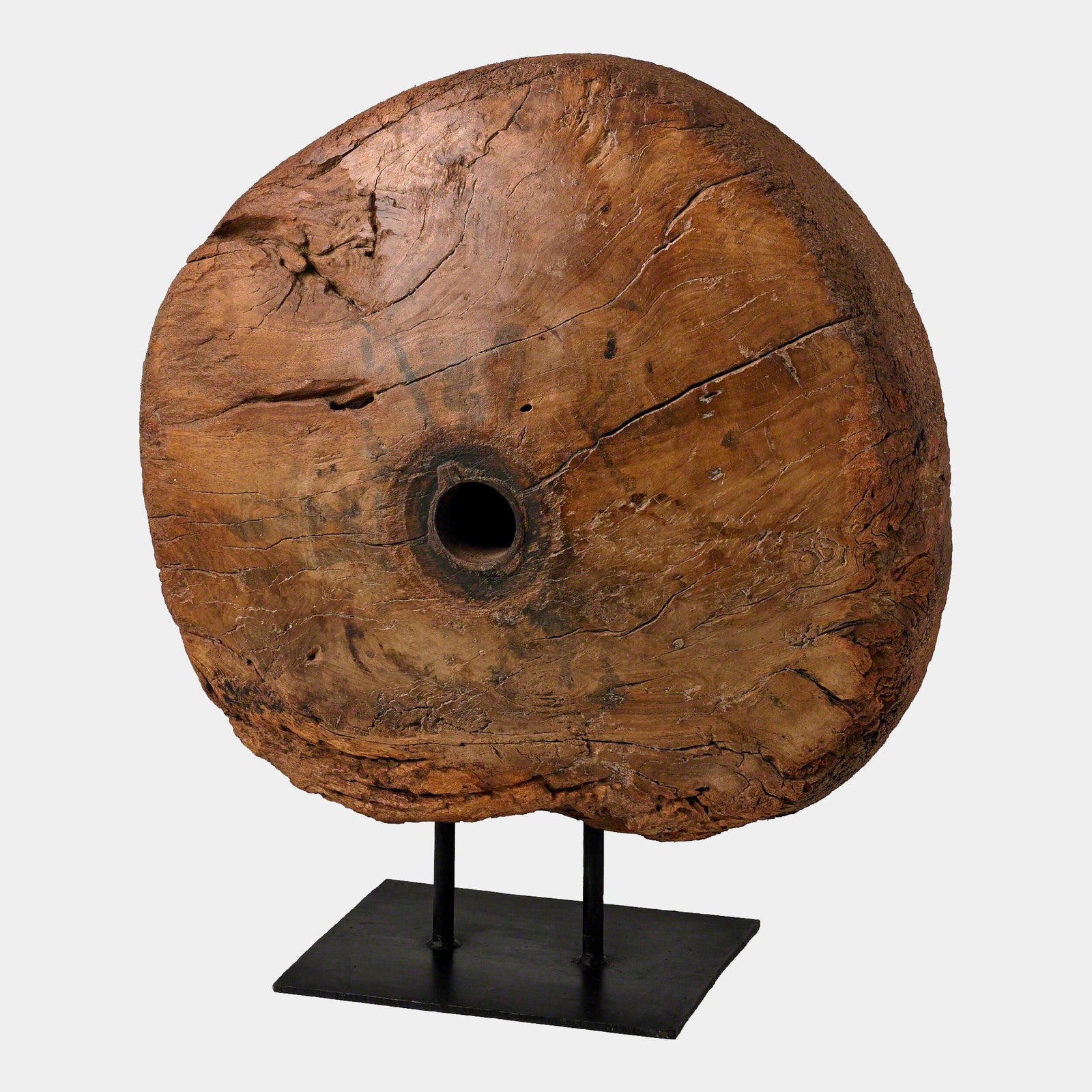 Antique Cart Wheel on Stand