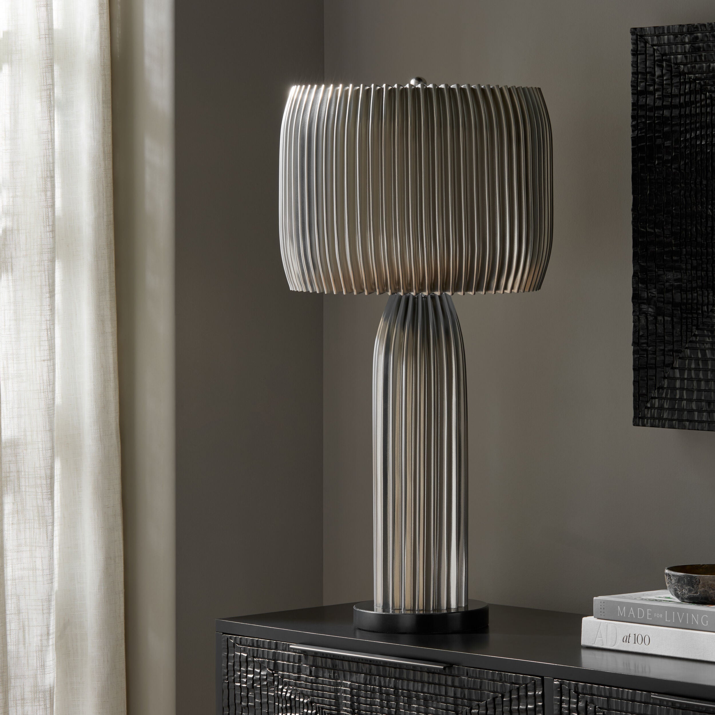 Crimp Table Lamp-Antique Nickel