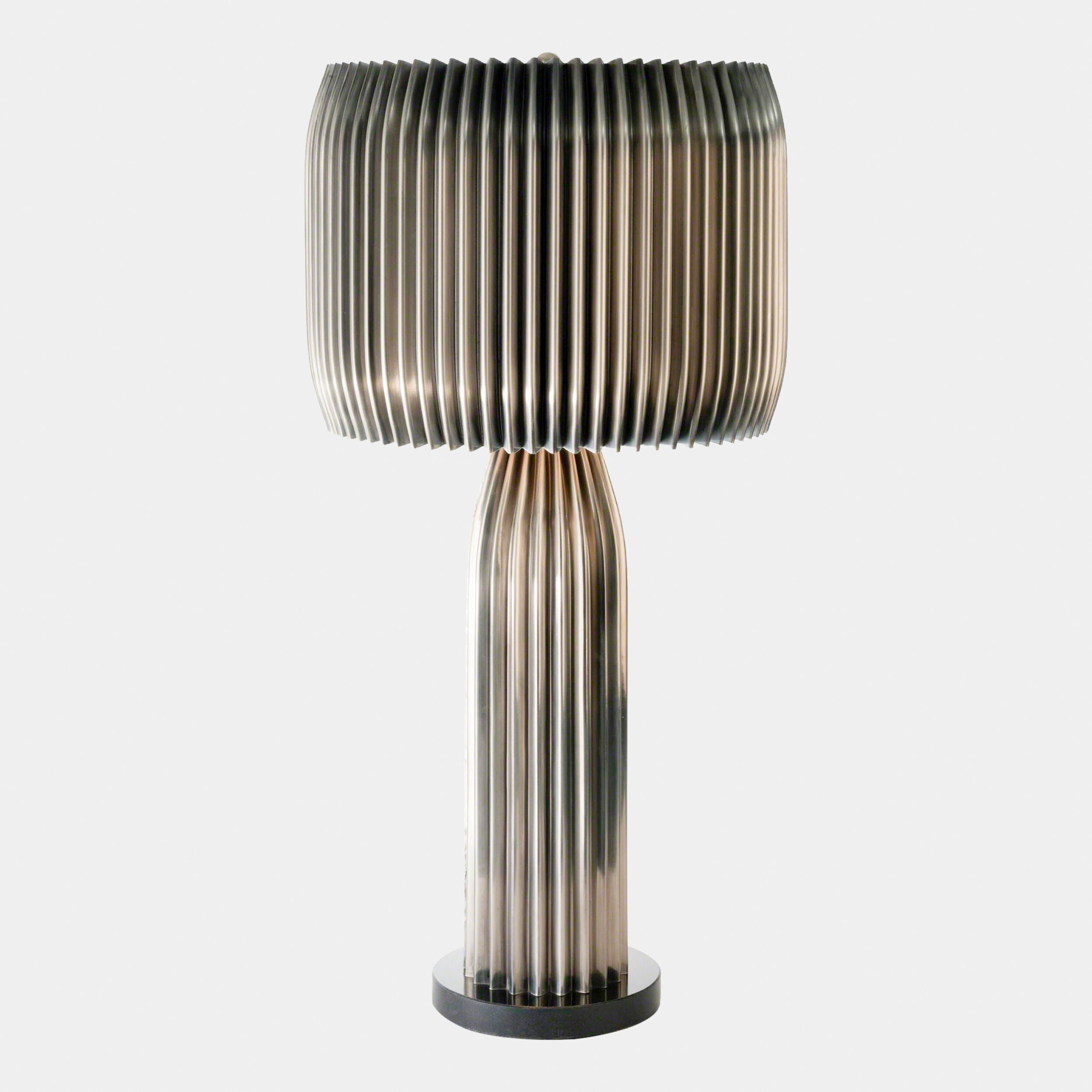 Crimp Table Lamp-Antique Nickel