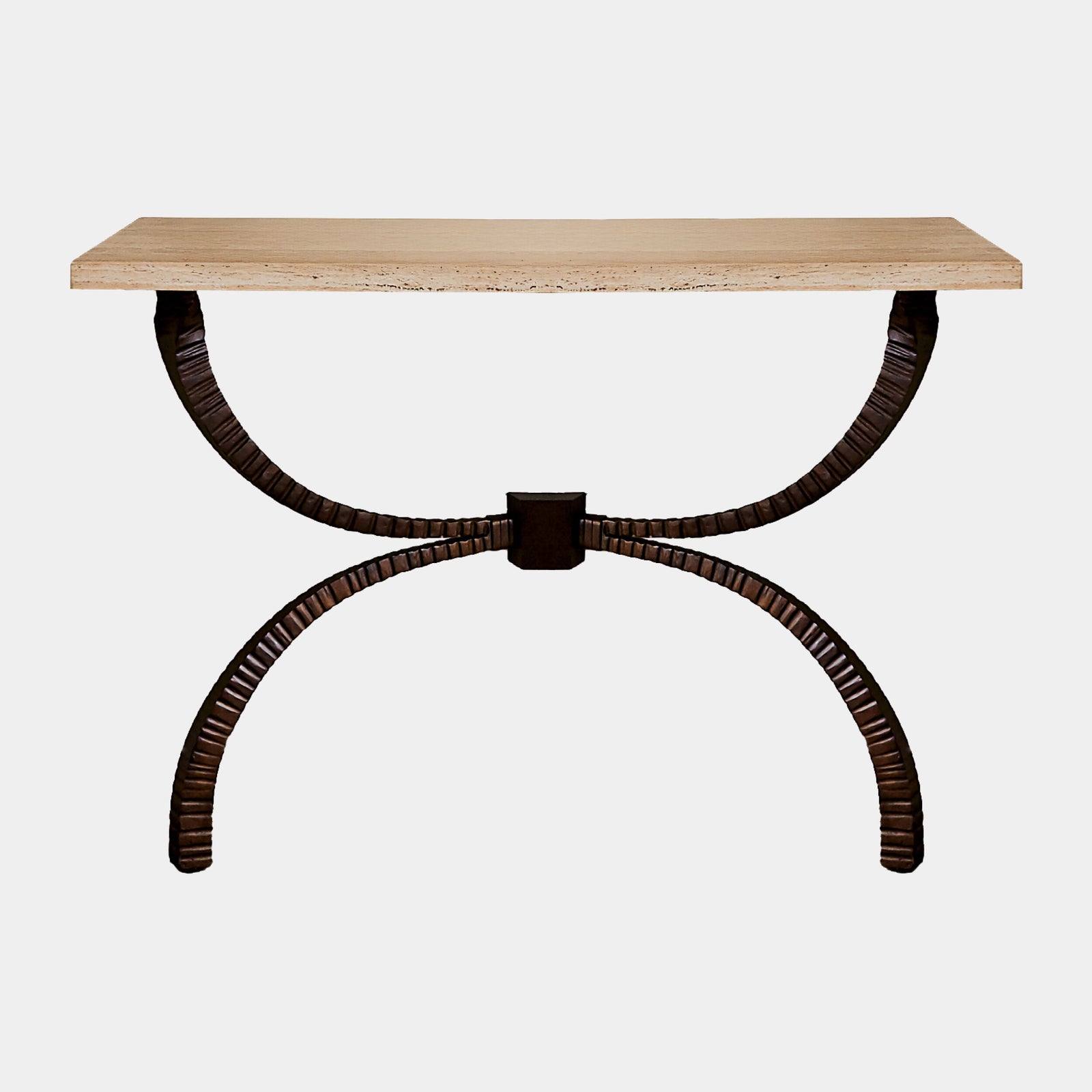 Teton Console-Bronze w/Travertine Top