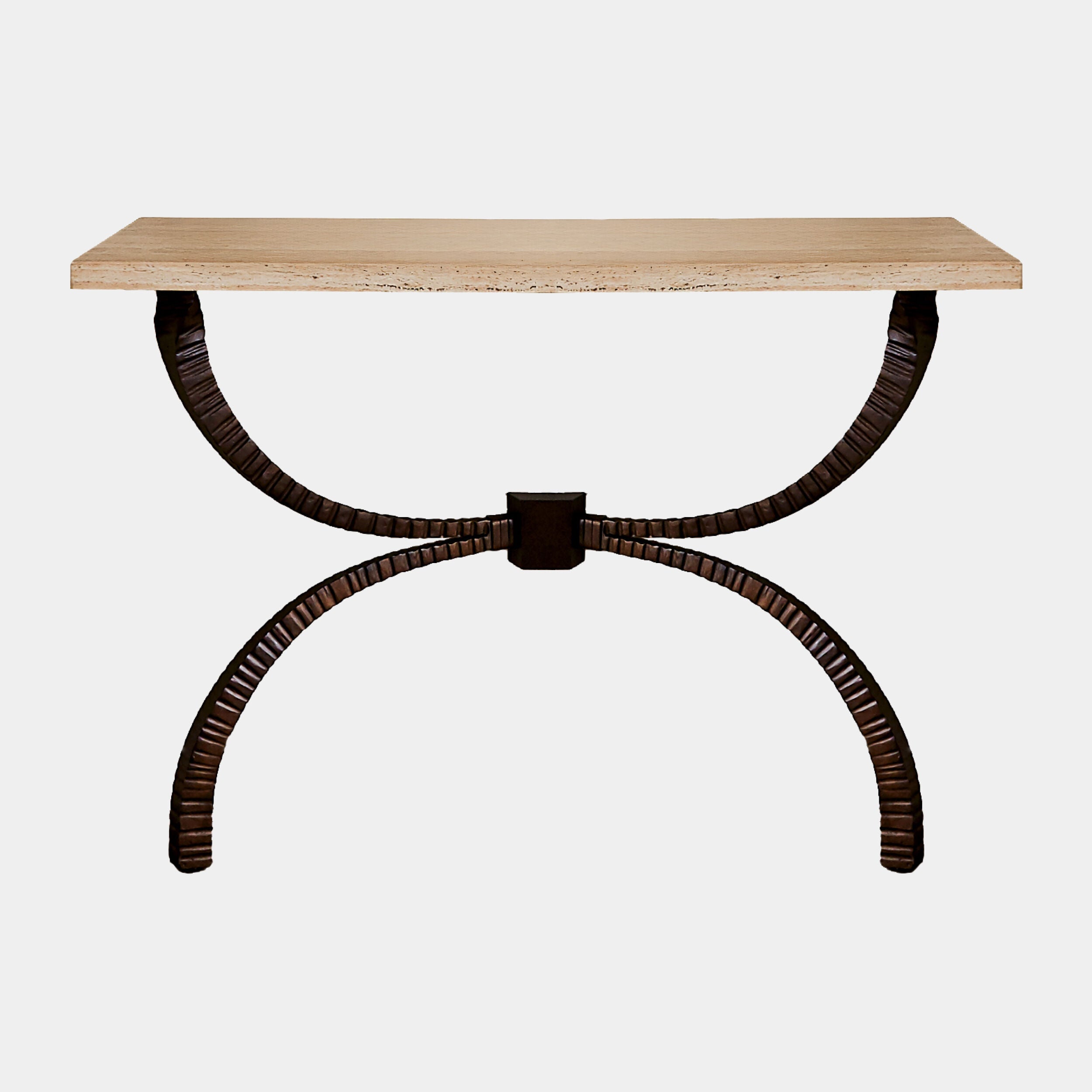 Teton Console-Bronze w/Travertine Top