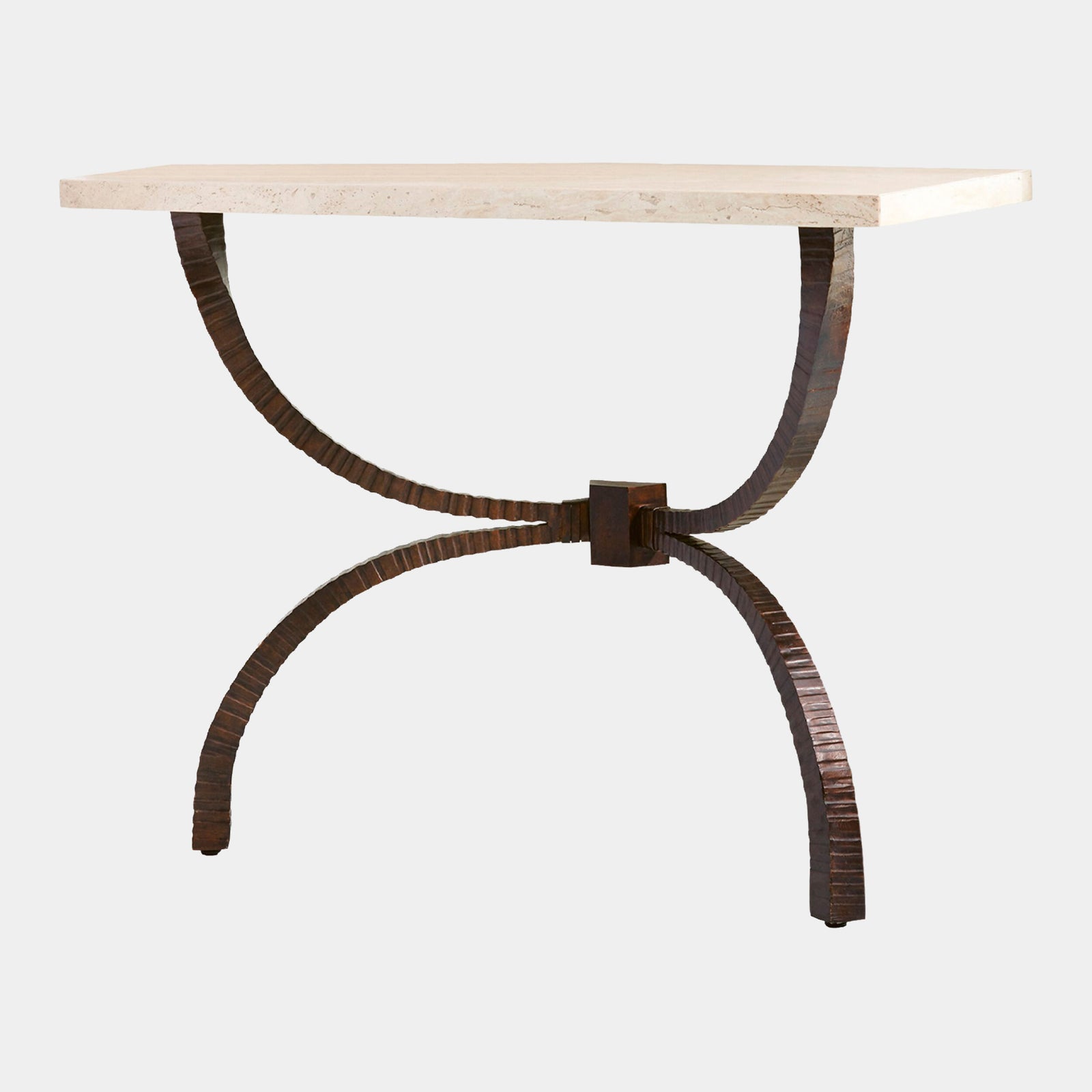 Teton Console-Bronze w/Travertine Top