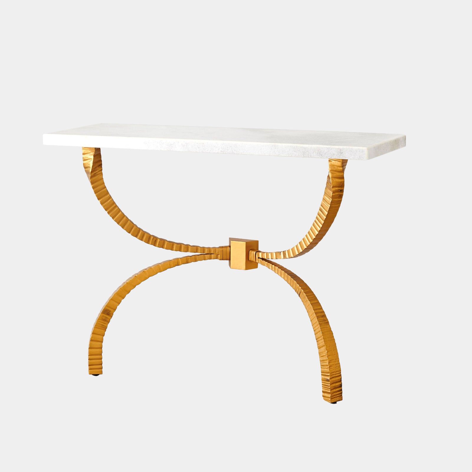 Teton Console-Gold w/White Marble Top