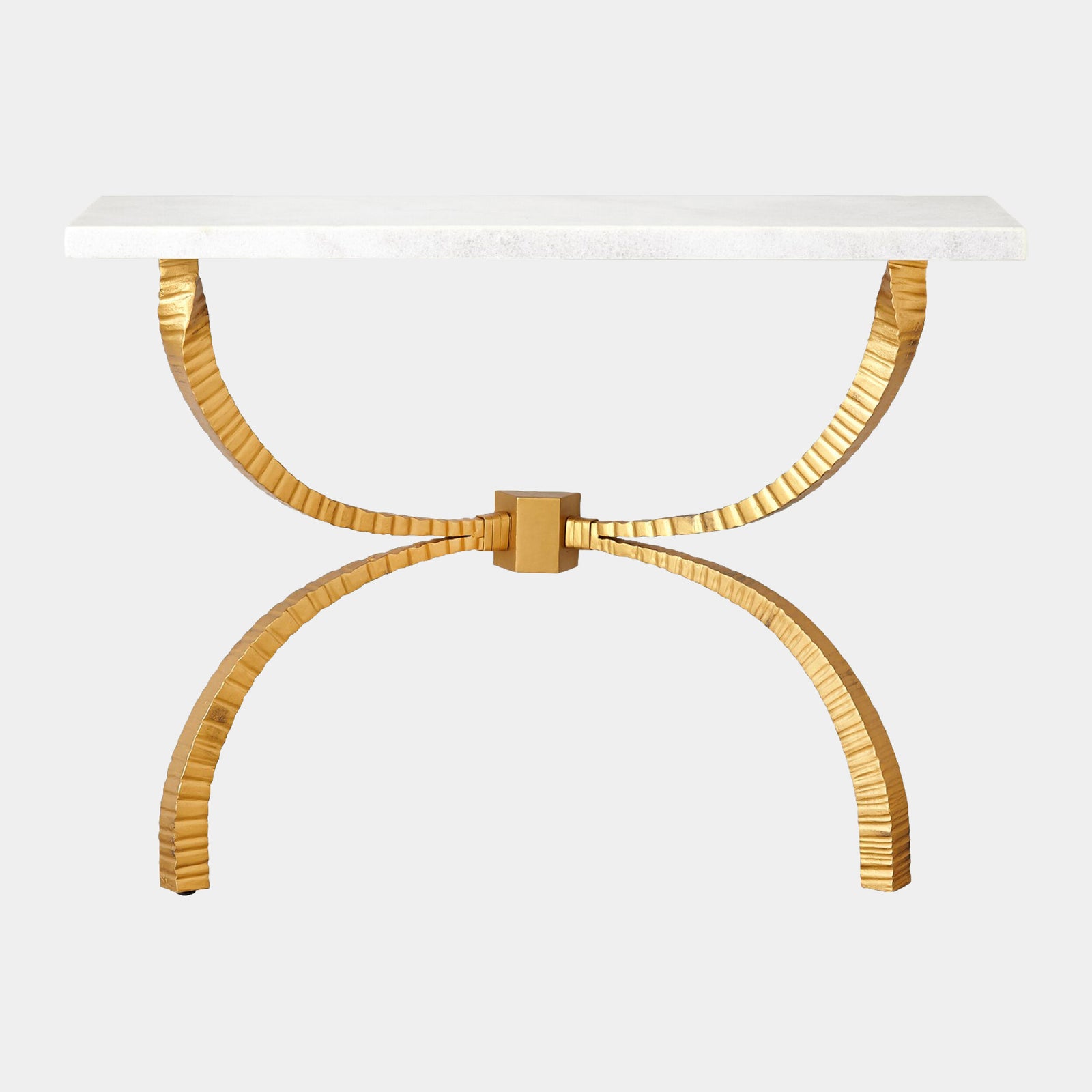 Teton Console-Gold w/White Marble Top