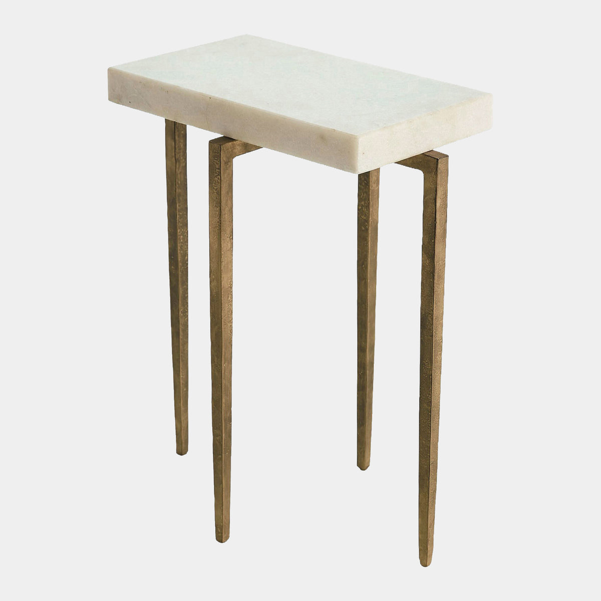 Laforge Accent Table-Antique Gold/White Marble