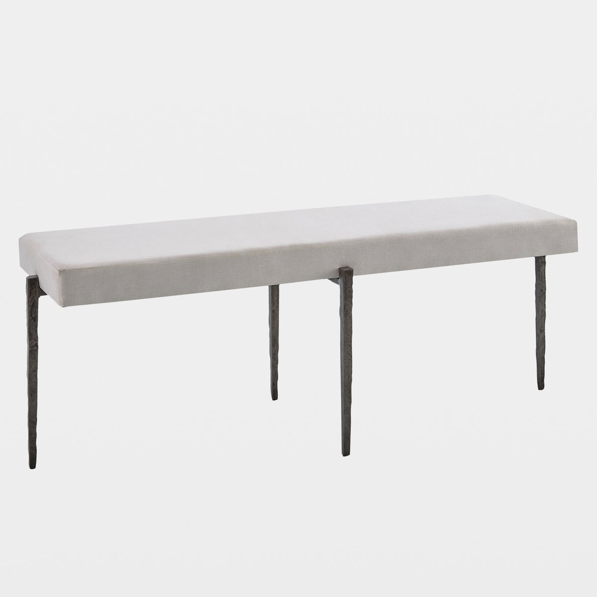 Laforge Bench-Natural Iron w/Muslin Cushion
