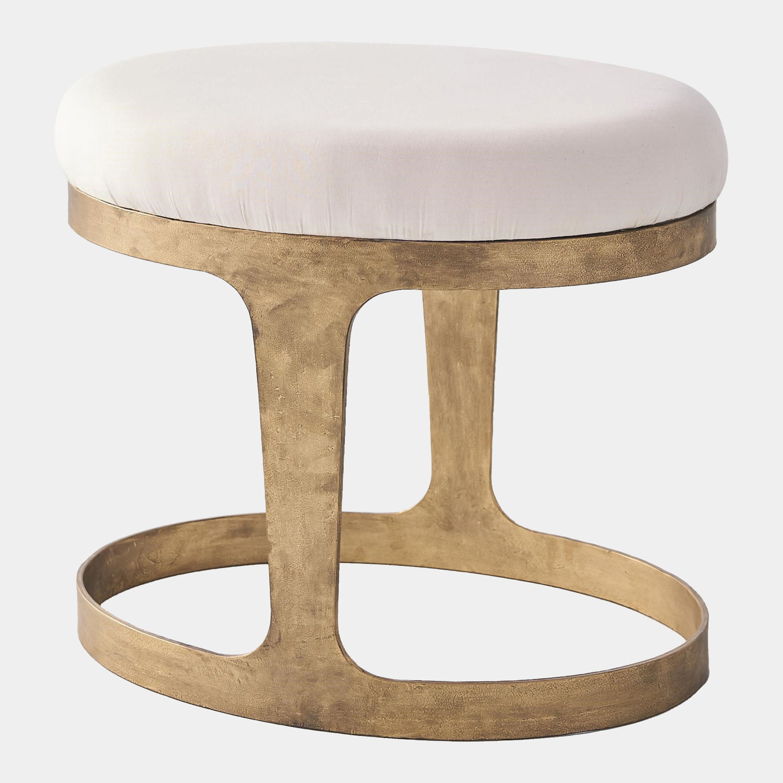 Oslo Stool-Gold w/Muslin Cushion