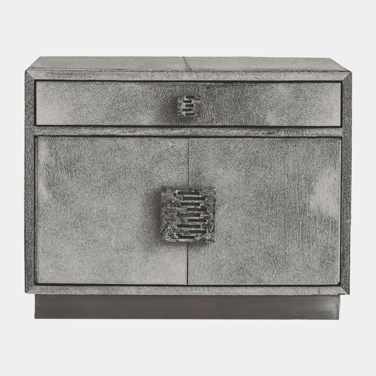 Metro Nightstand-Gray Hair-on-Hide