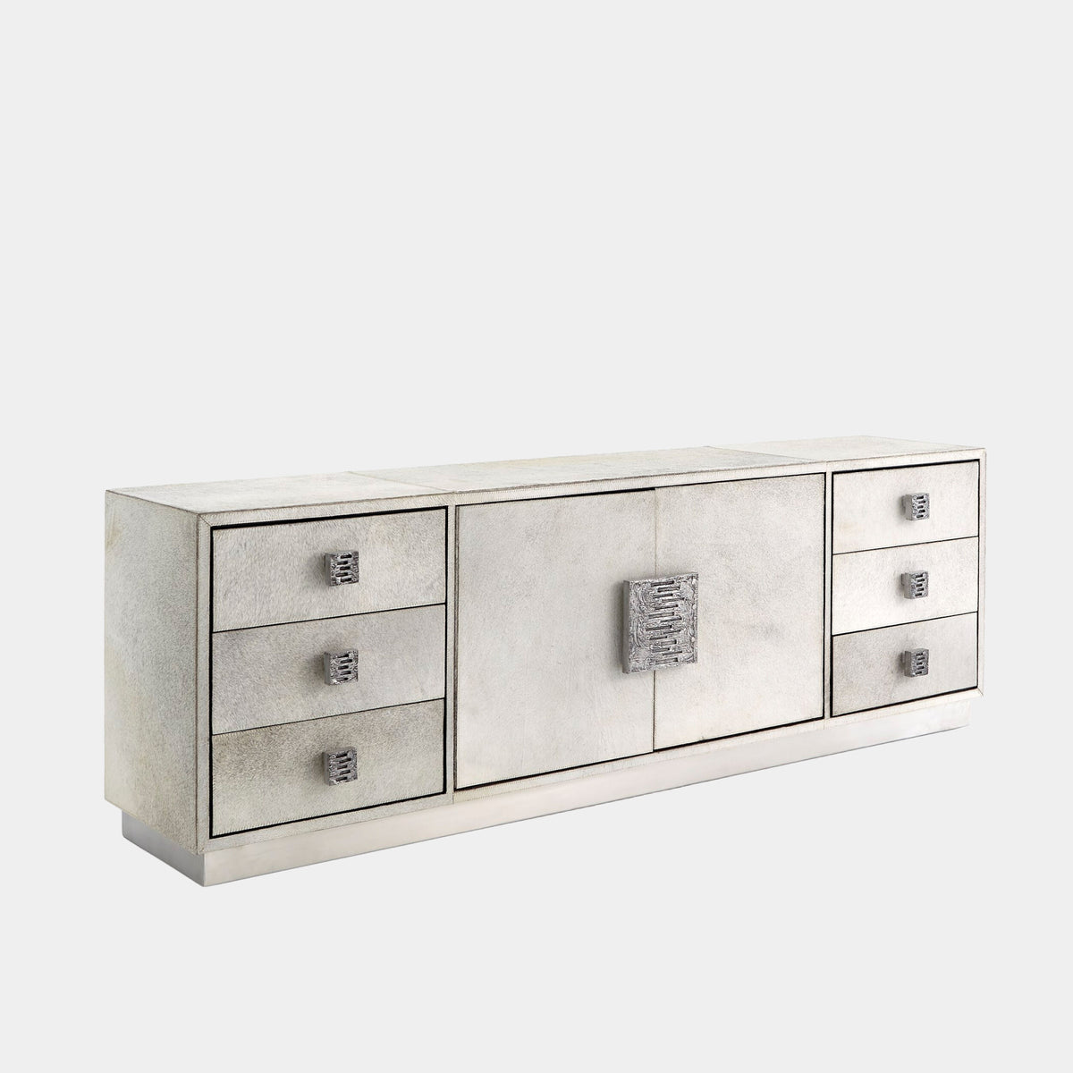 Metro Long Cabinet-Gray Hair-on-Hide