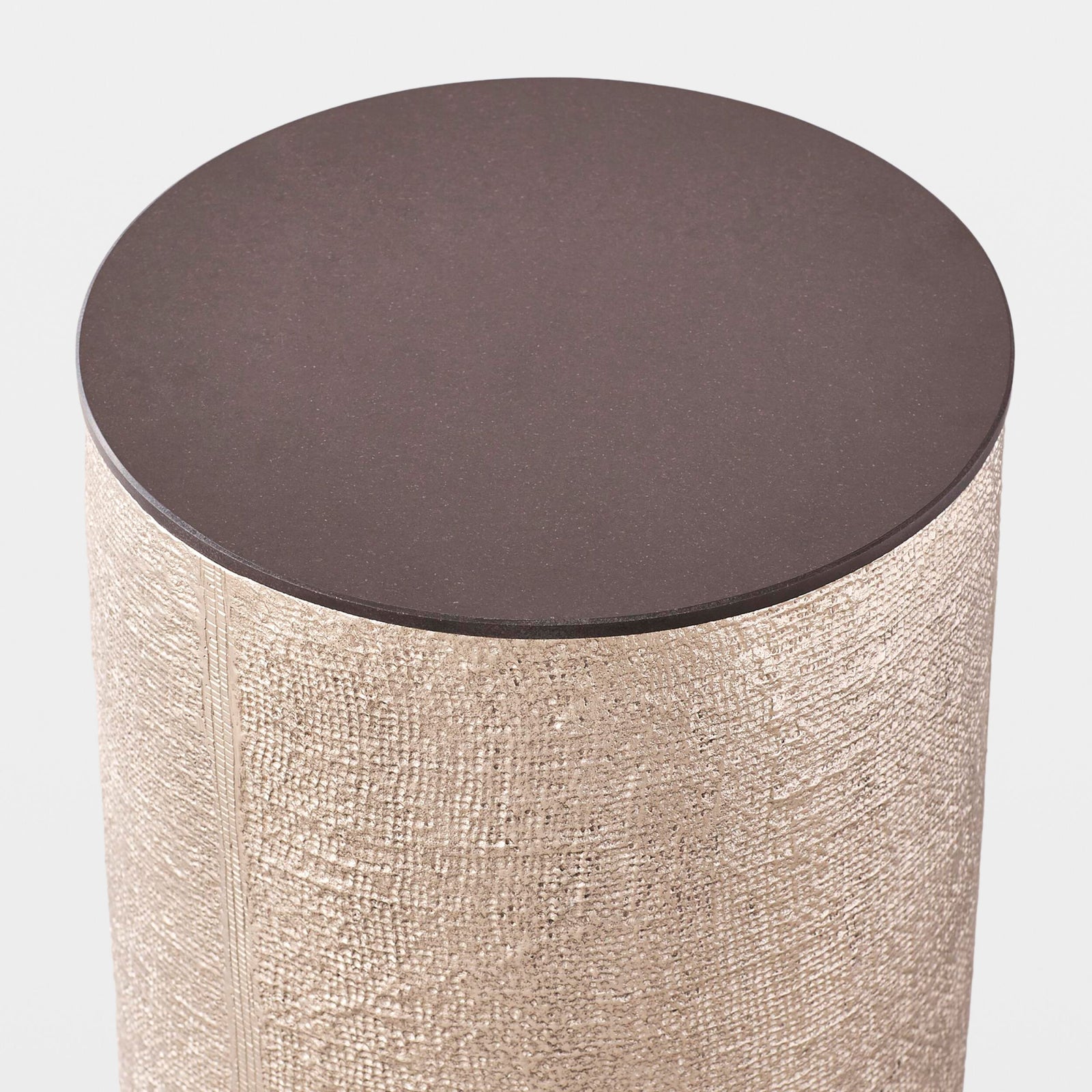 Tomiko Hemp Etched Barrel Table-Antique Nickel