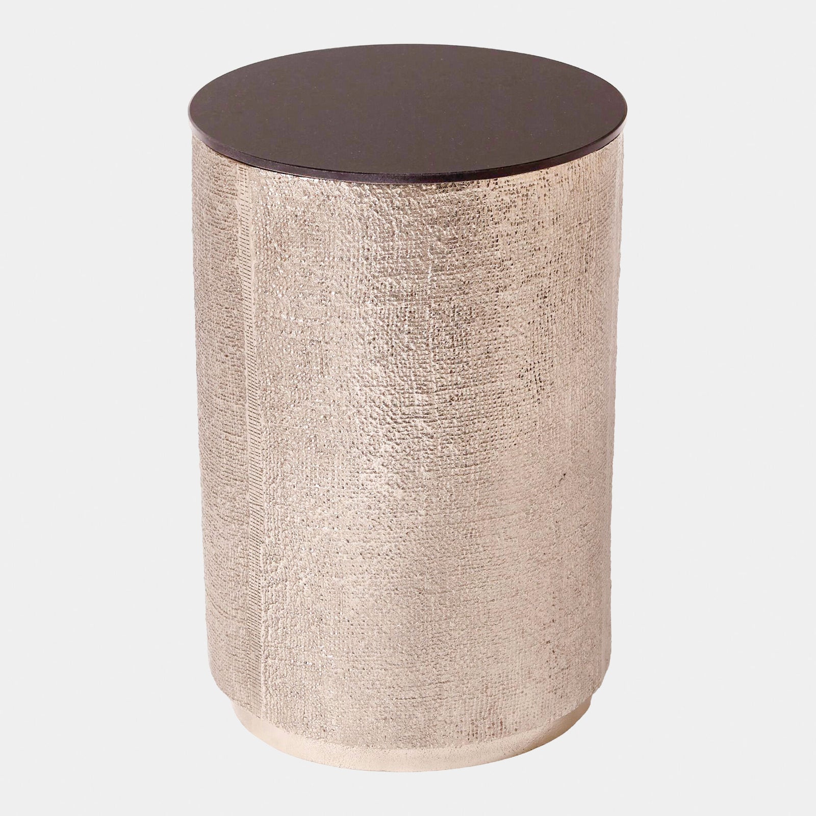 Tomiko Hemp Etched Barrel Table-Antique Nickel
