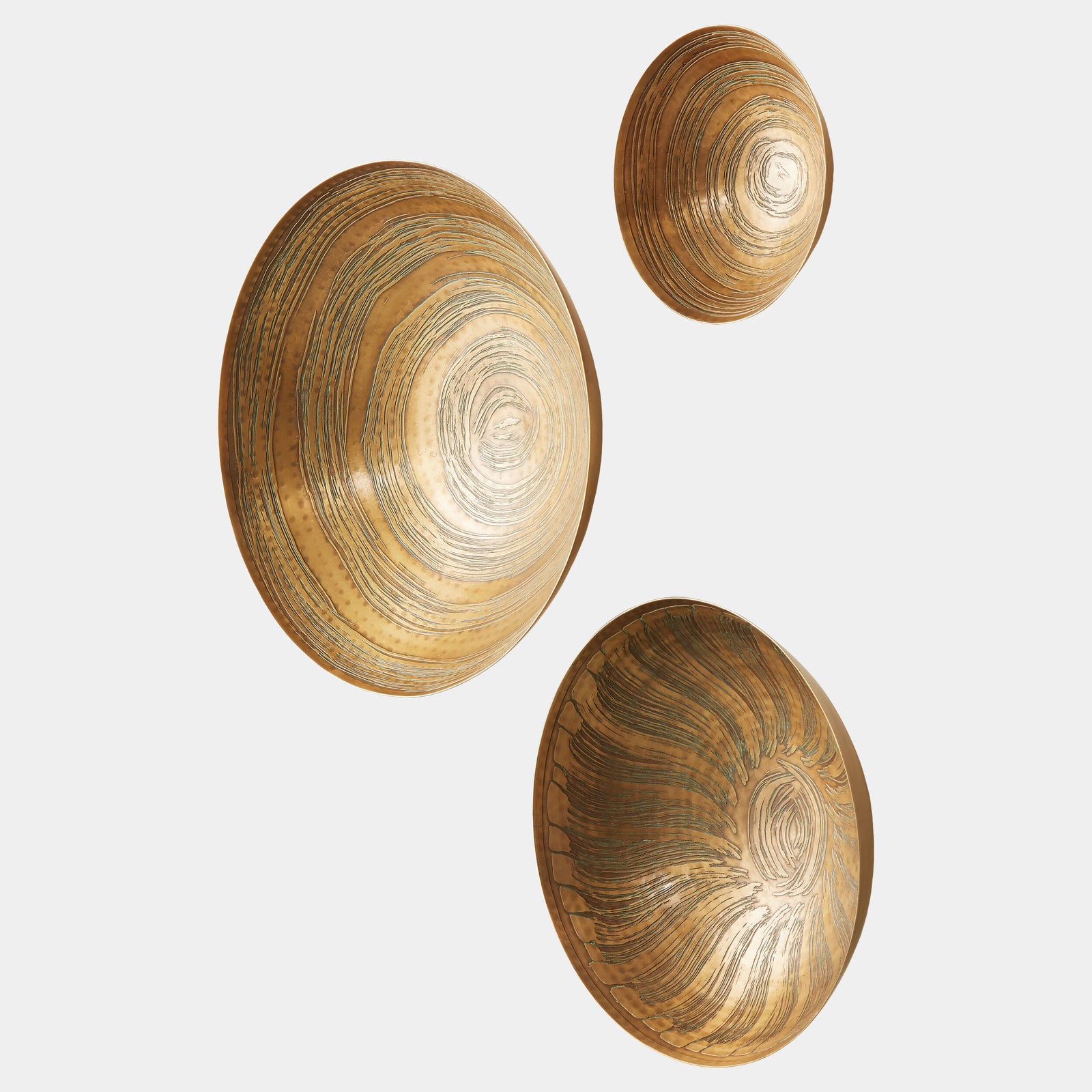 Sun Etched Wall Bowls-Antique Brass