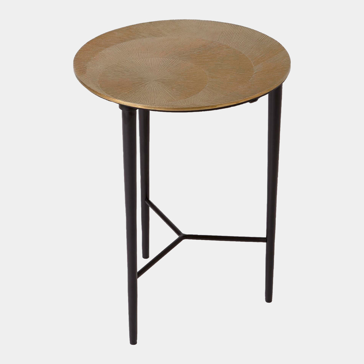 Elassal Circle Etched Accent Table-Brass