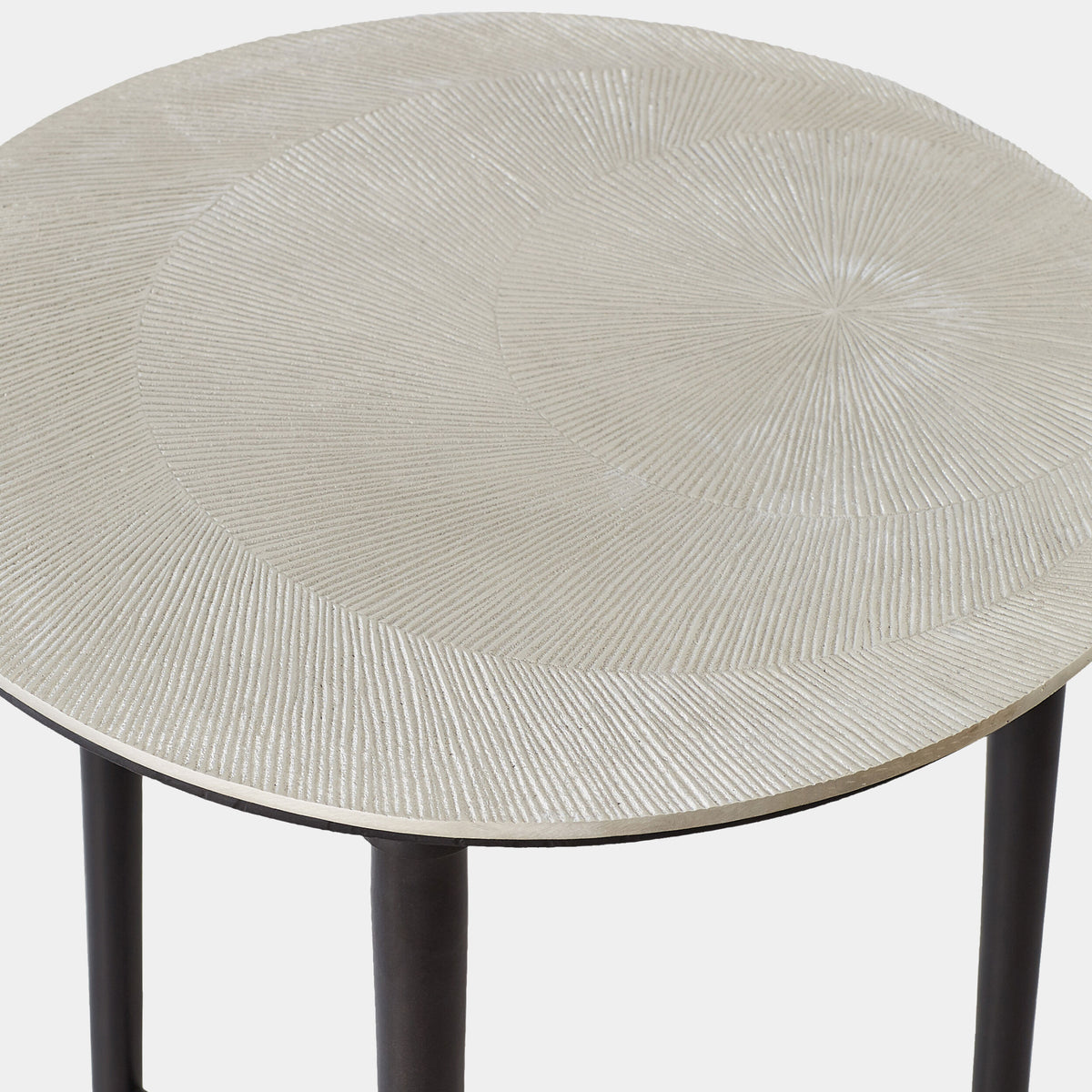 Elassal Circle Etched Accent Table-Nickel