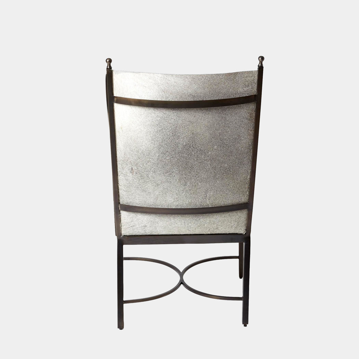 Pascal Wing Chair-Iron/Gray Hair-on-Hide