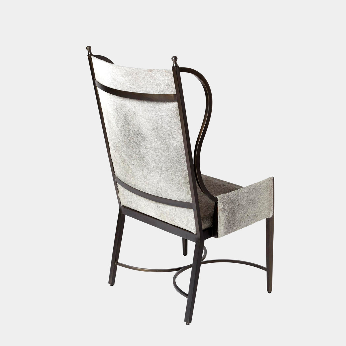 Pascal Wing Chair-Iron/Gray Hair-on-Hide