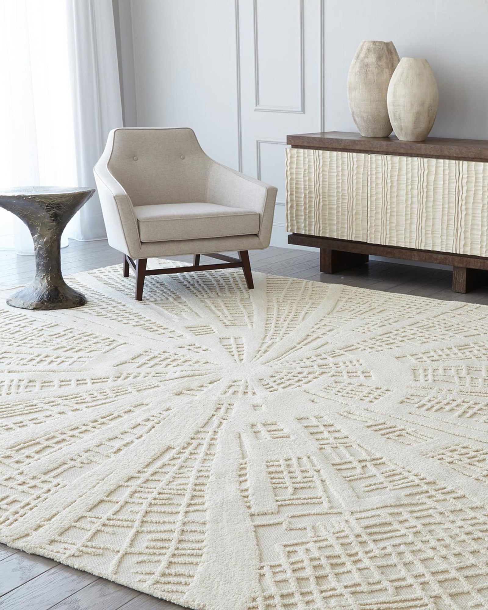 Vortex Rug-Ivory/Ivory