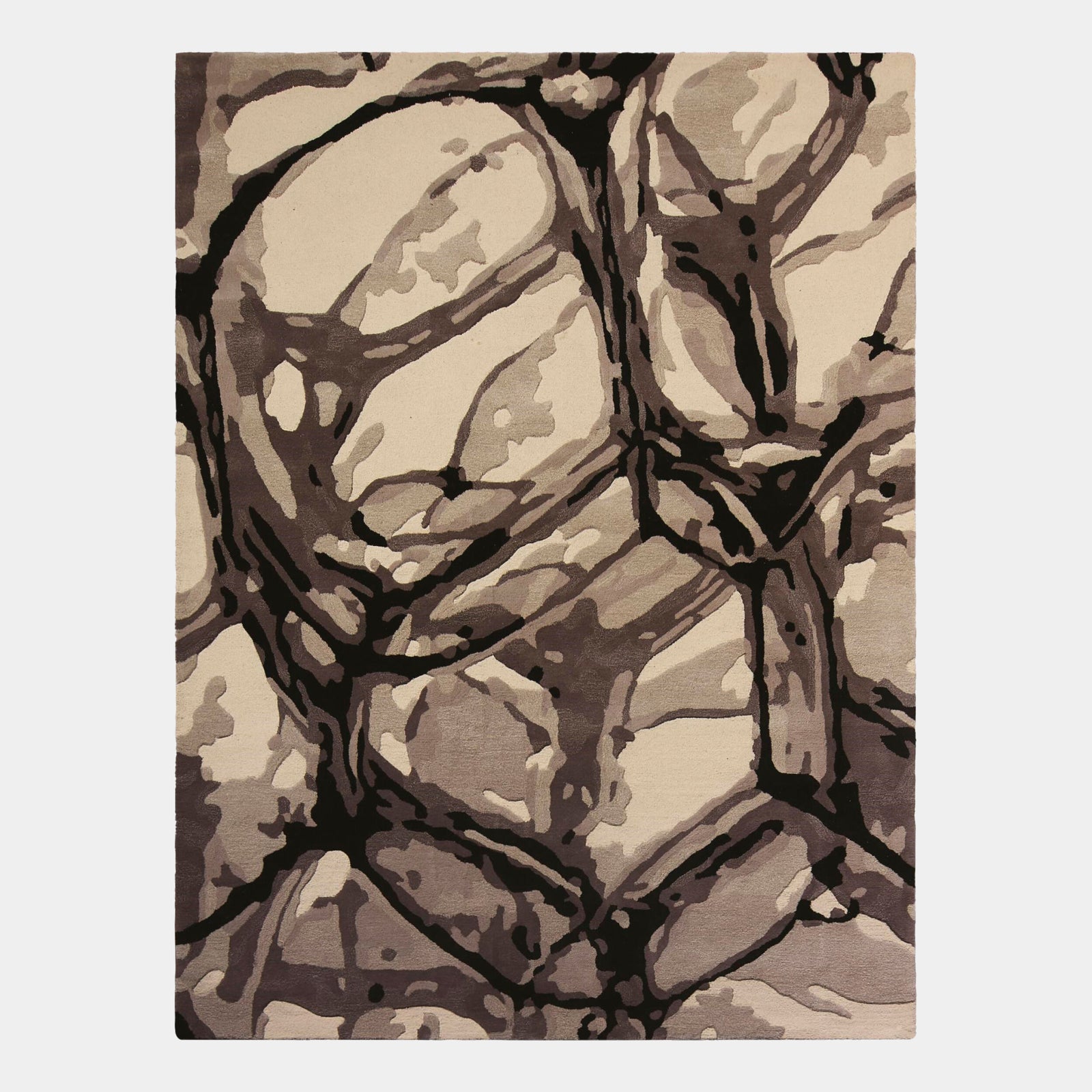 Eyes On The World Rug-Ivory/Black