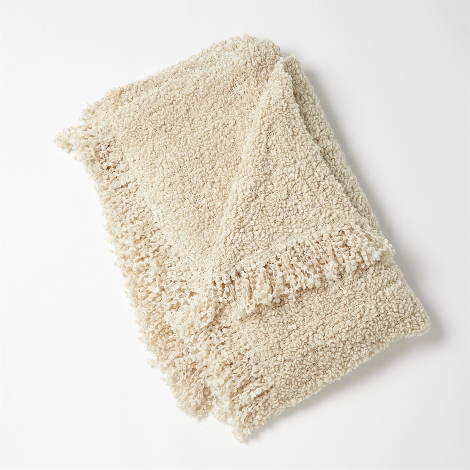 Stetson Textured Boucle Throw-Natural