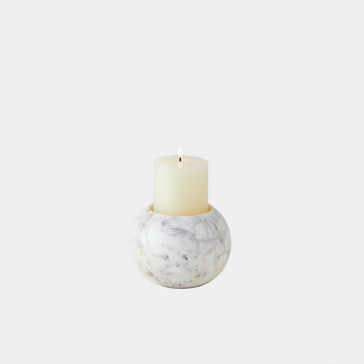 Globe Candle Holder-White