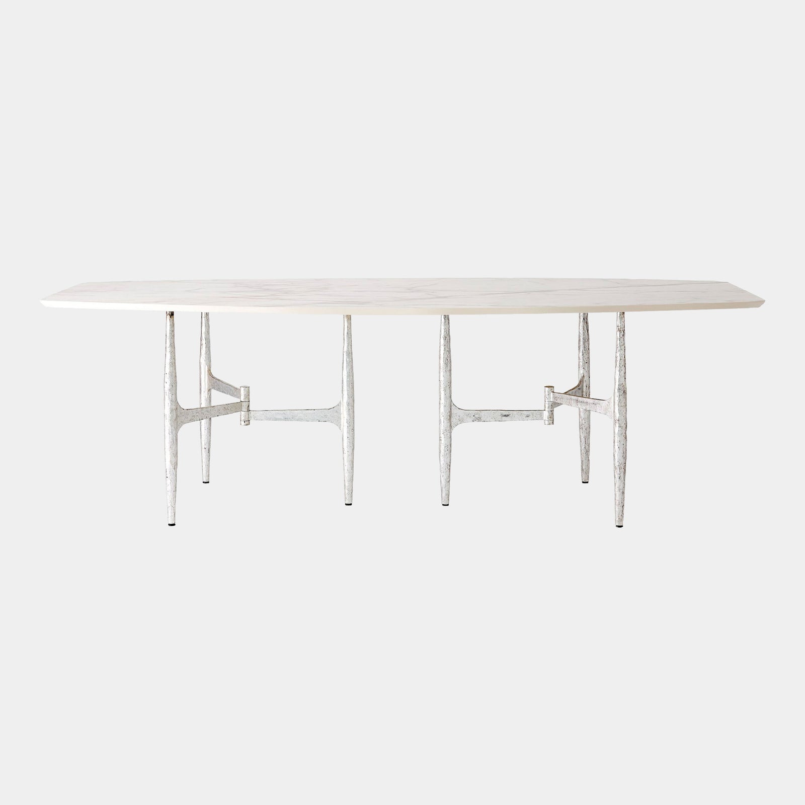Radius Rectangle Table-Silver/Golden White Top