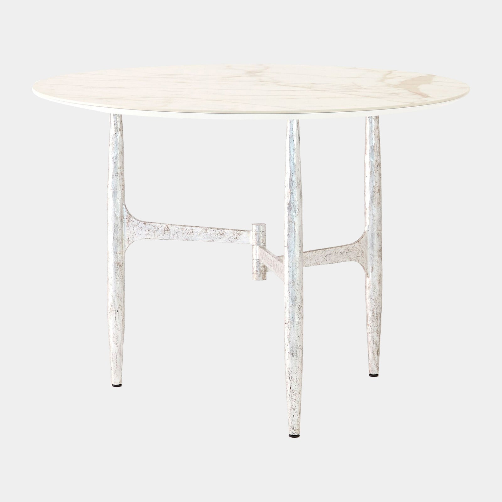 Radius Round Table-Silver w/Golden White Top
