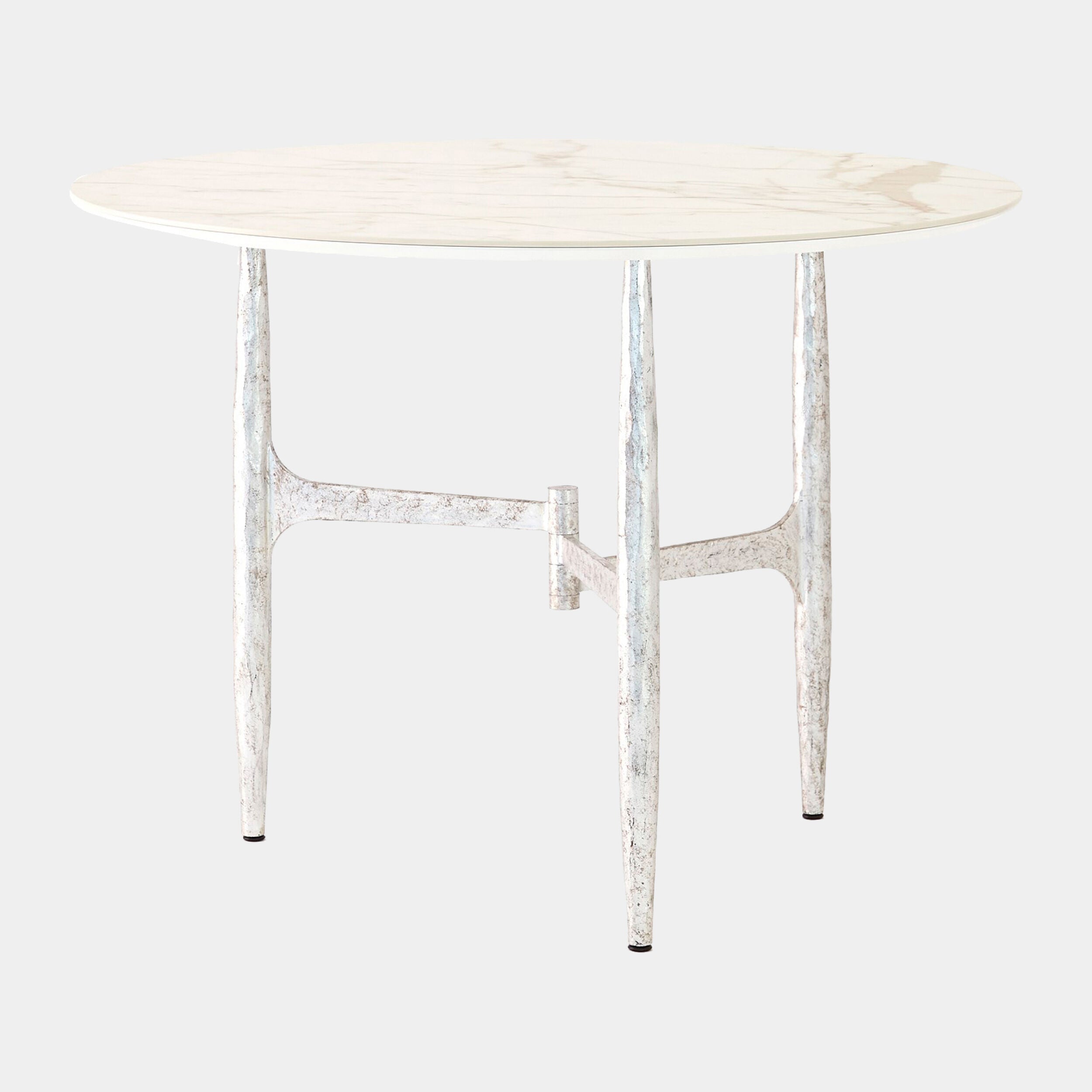 Radius Round Table-Silver w/Golden White Top