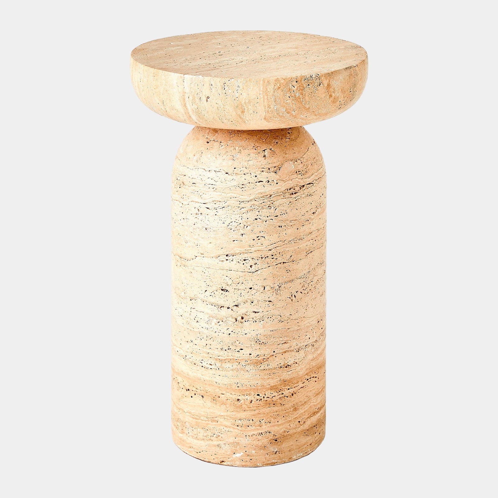 Tumble Accent Table-Travertine