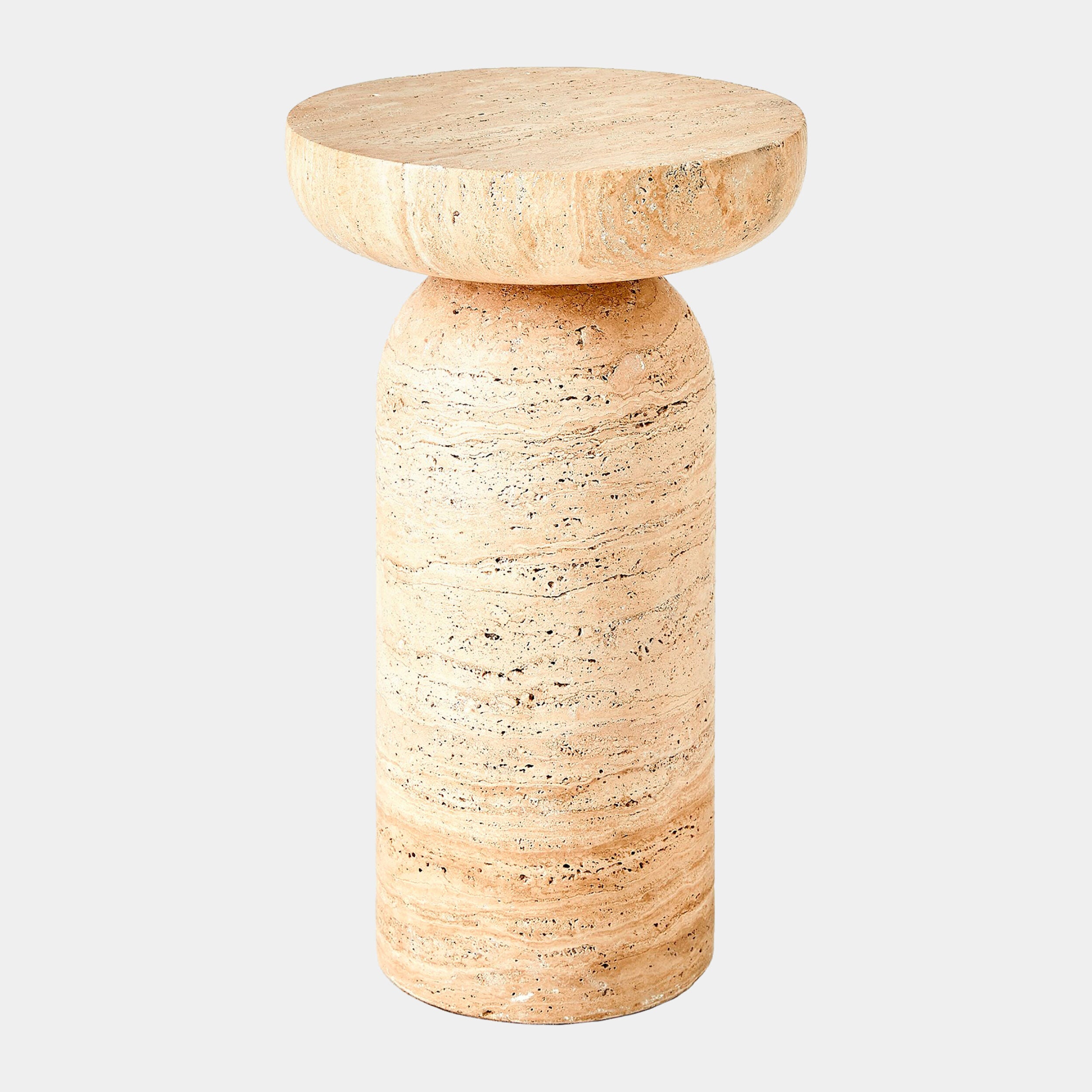 Tumble Accent Table-Travertine