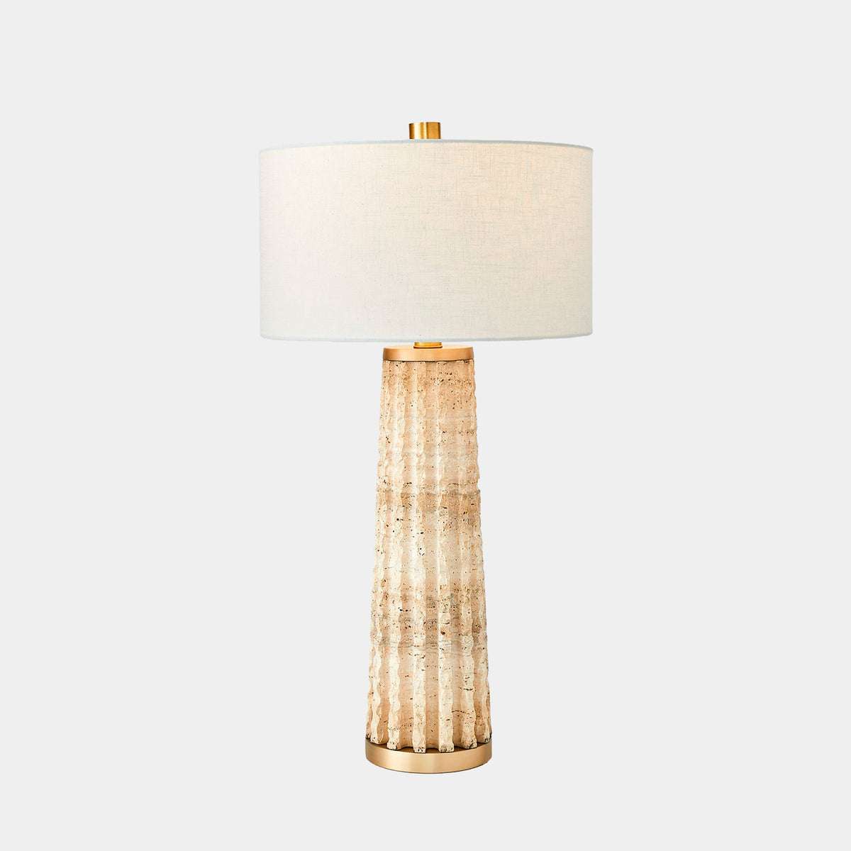Quarry Table Lamp-Travertine