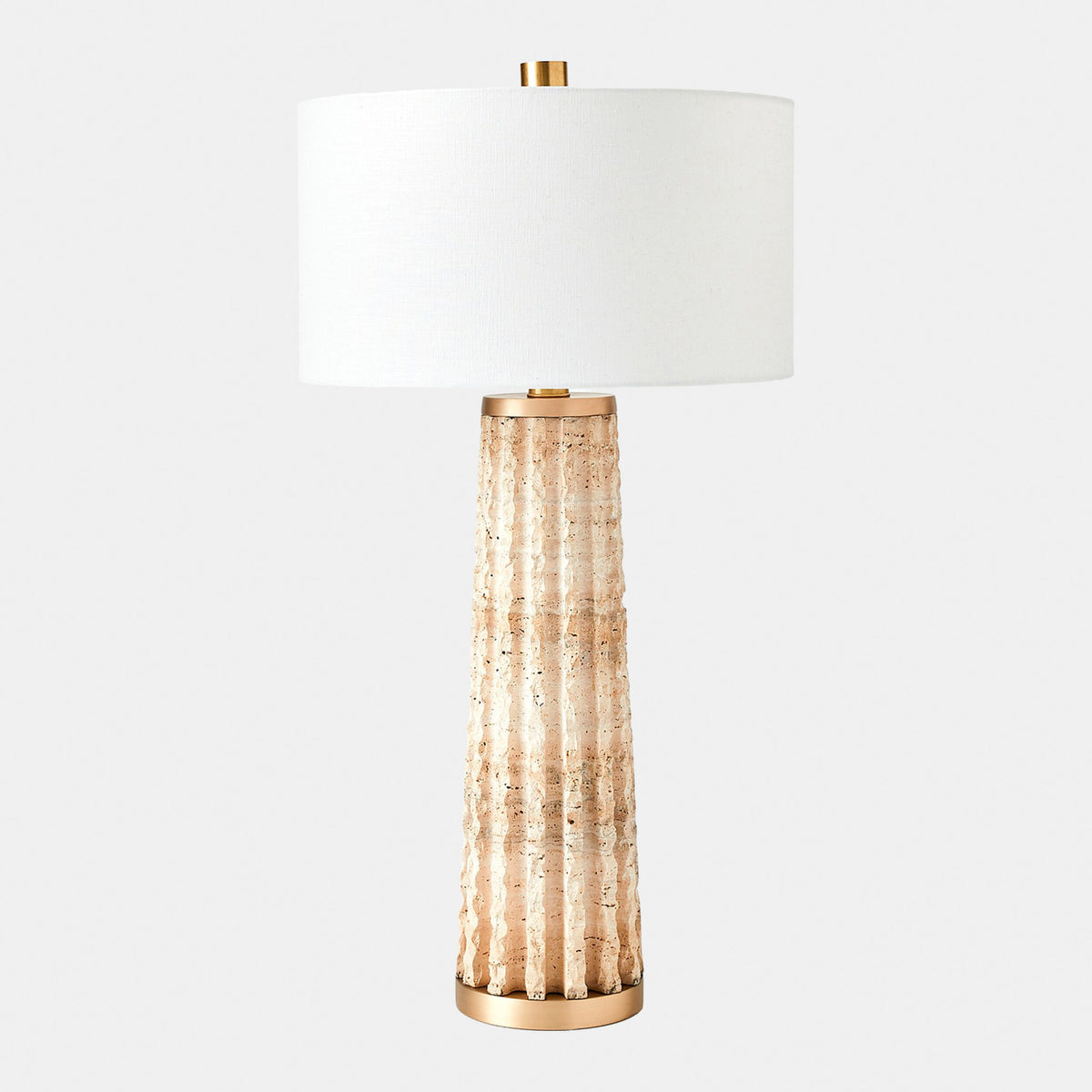 Quarry Table Lamp-Travertine