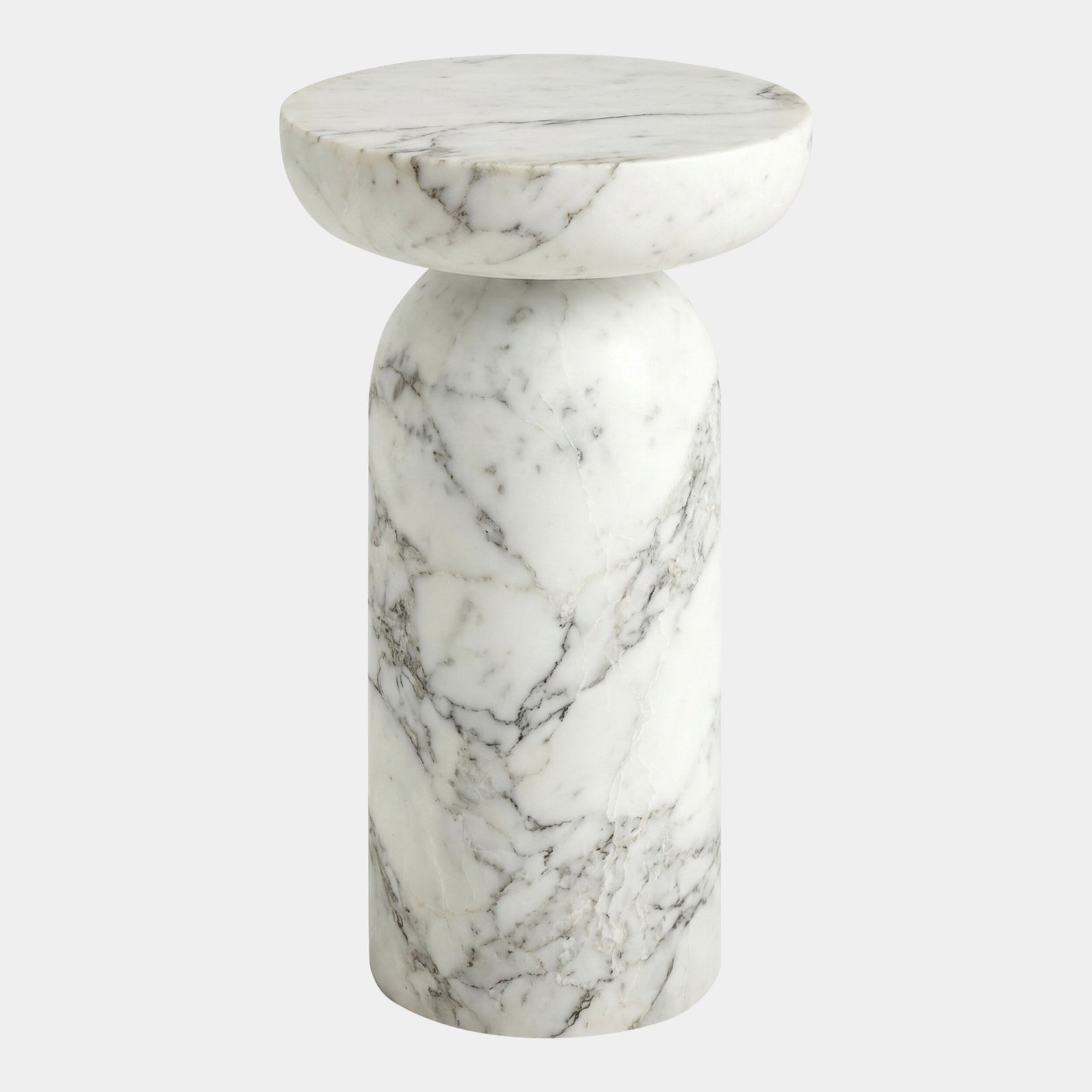 Tumble Accent Table-Arbescato White Marble