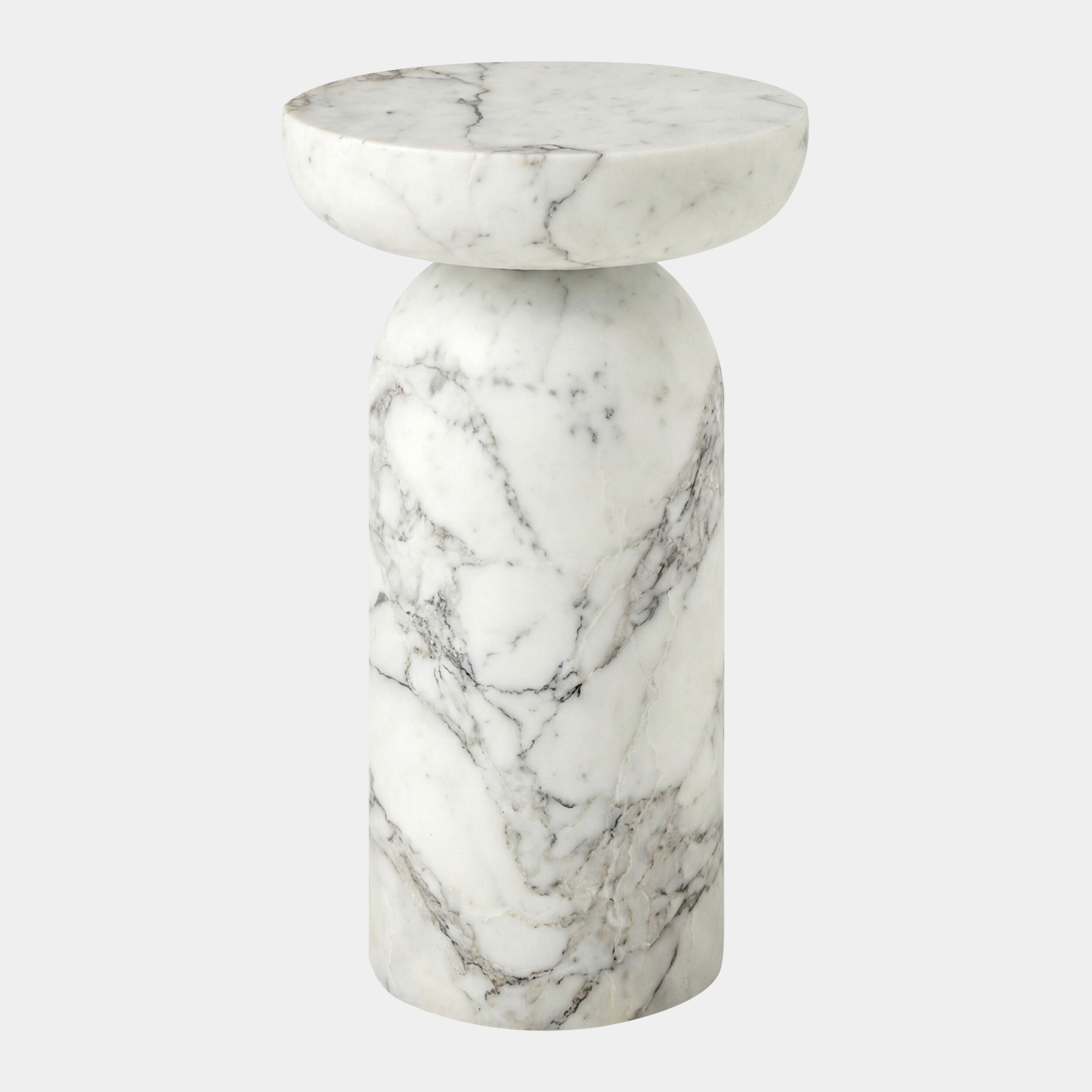 Tumble Accent Table-Arbescato White Marble