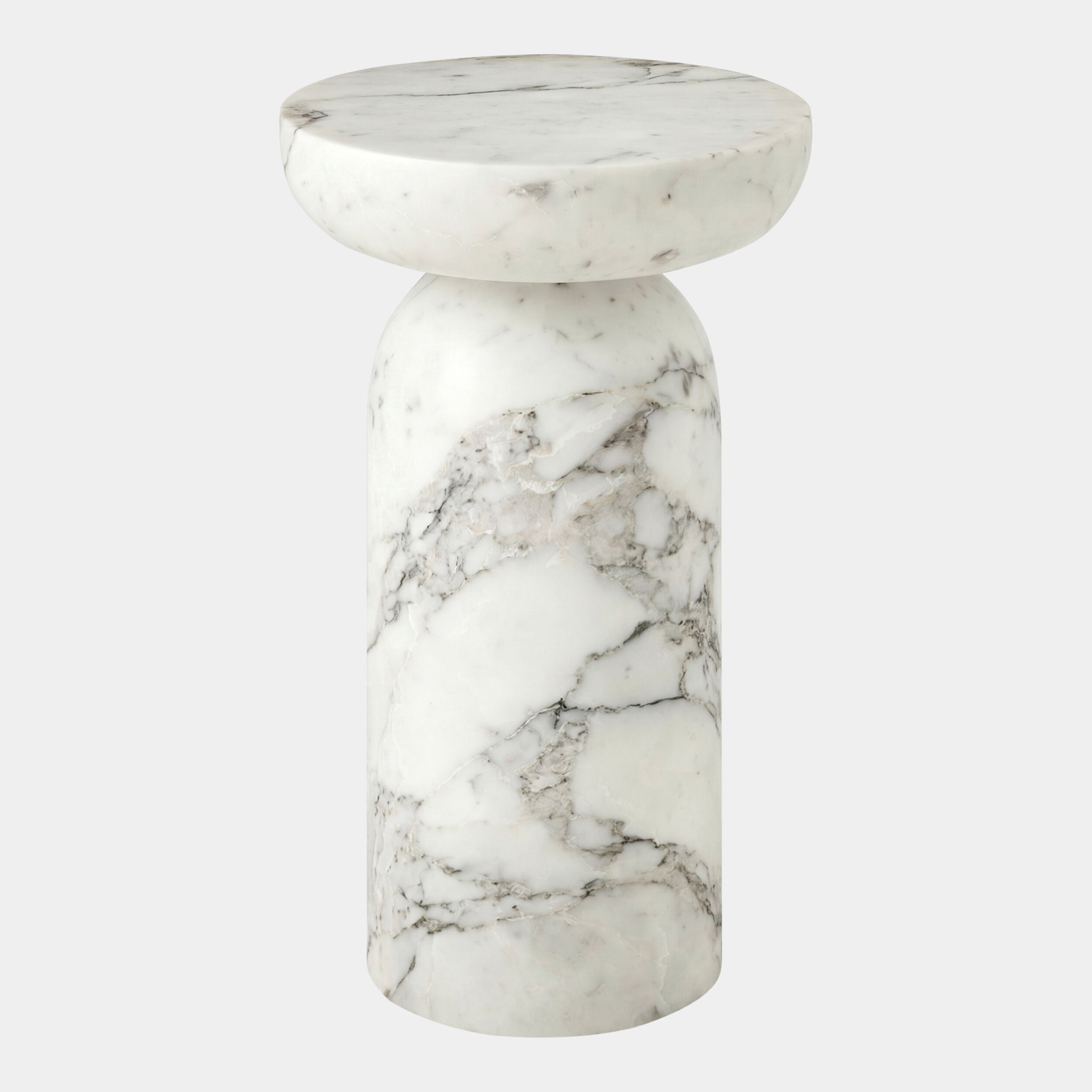 Tumble Accent Table-Arbescato White Marble