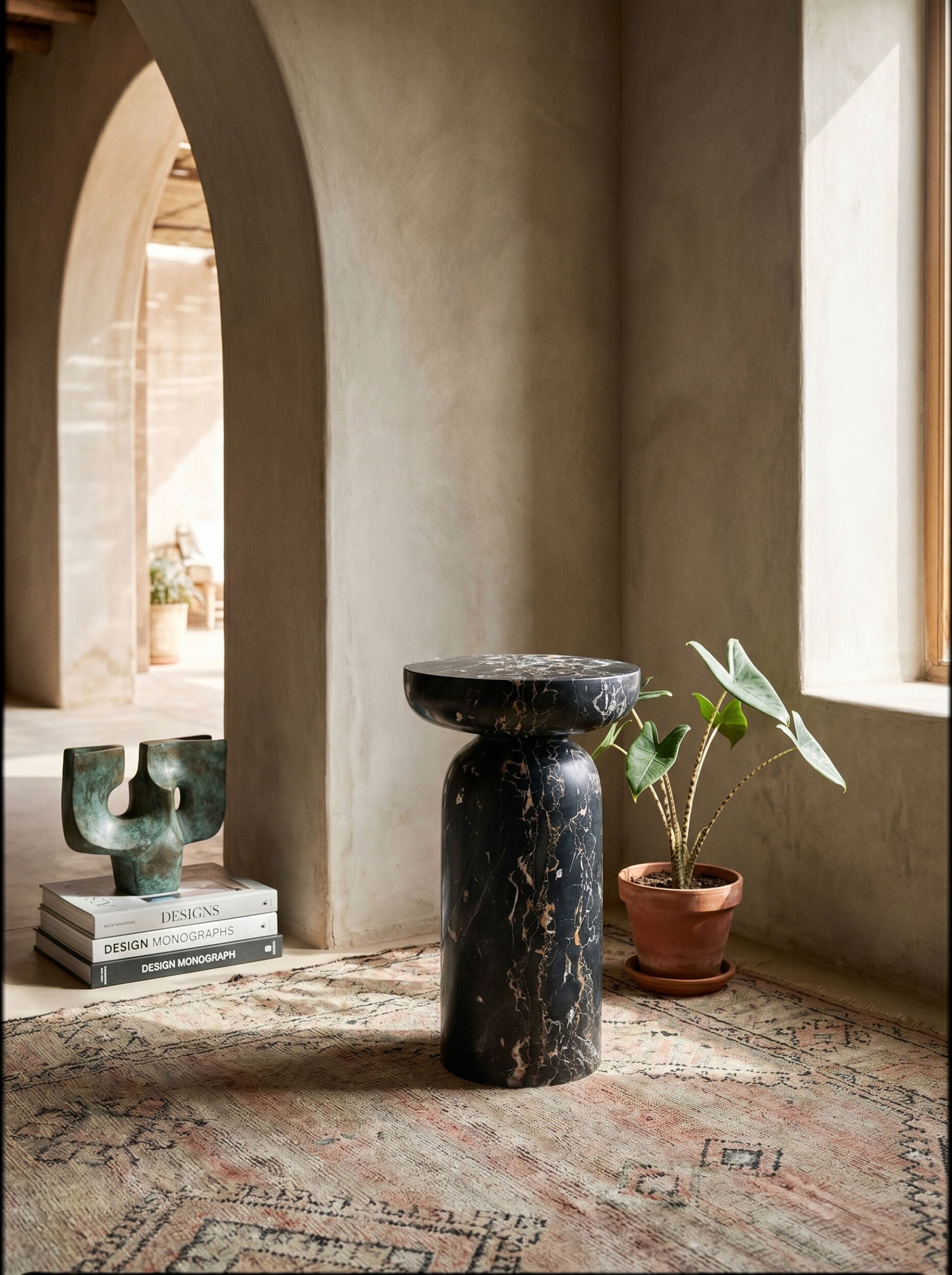Tumble Accent Table-Golden Portoro Marble