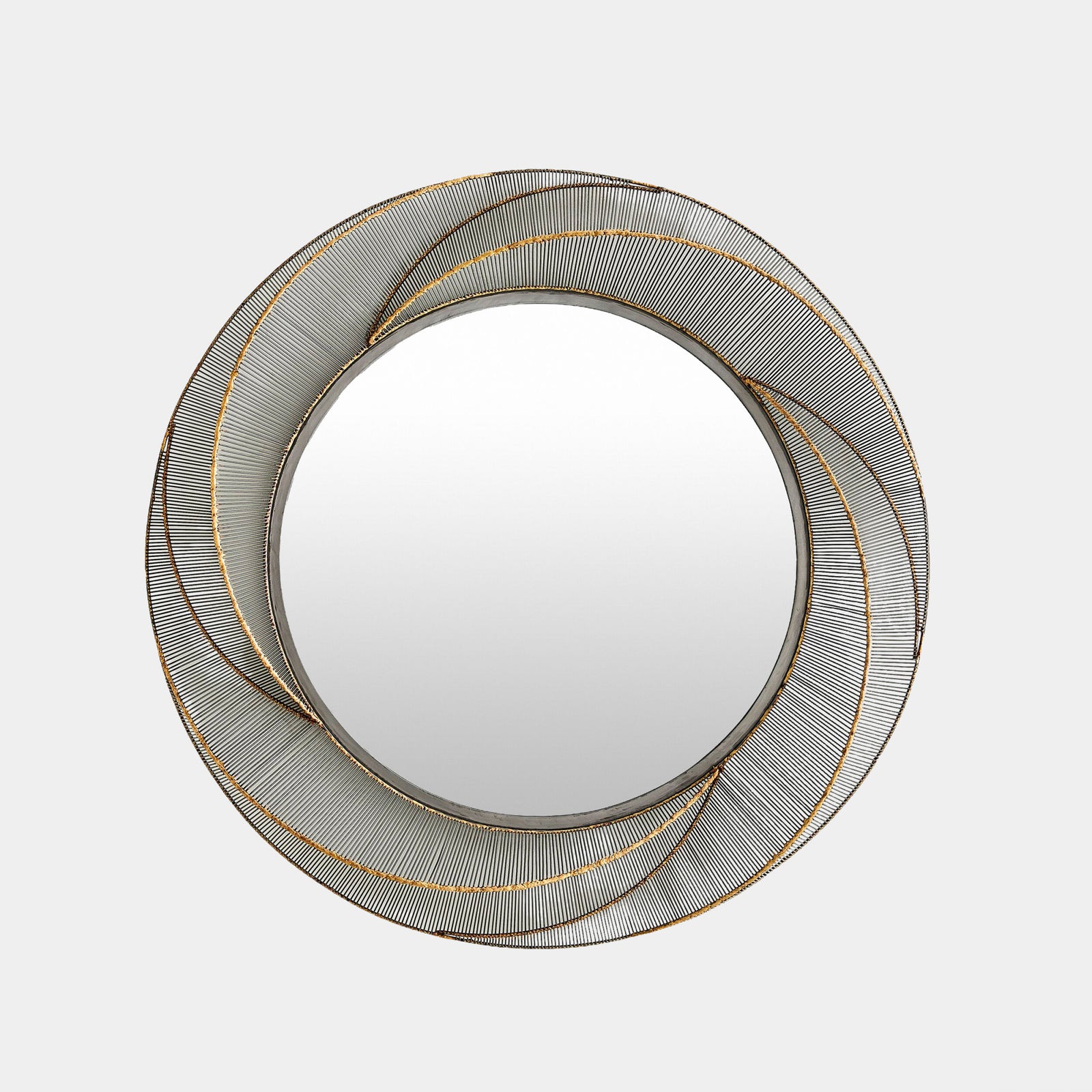 Whip Wire Mirror-Iron/Braised Brass