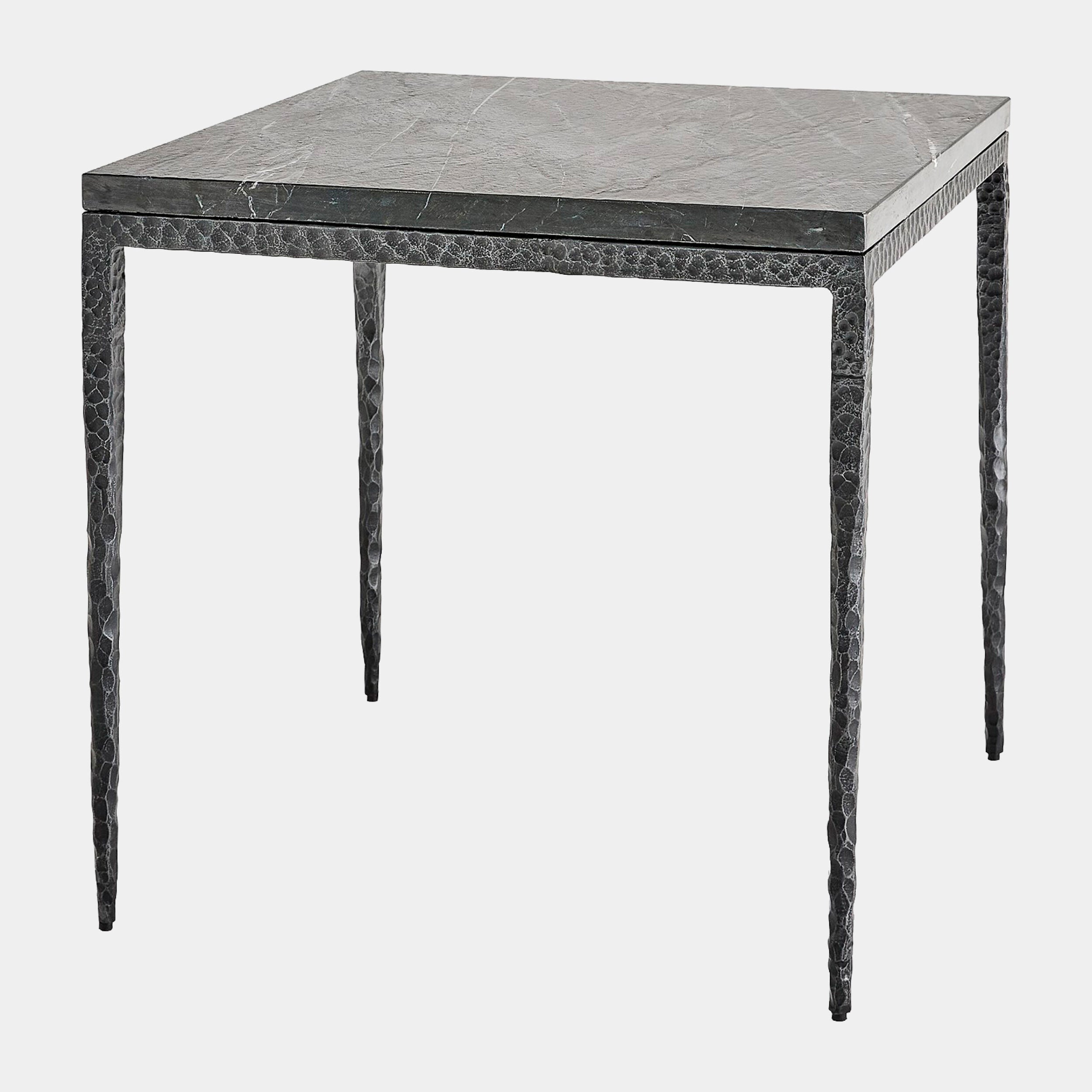 Forrester Side Table-Blackened/Flamed Marble
