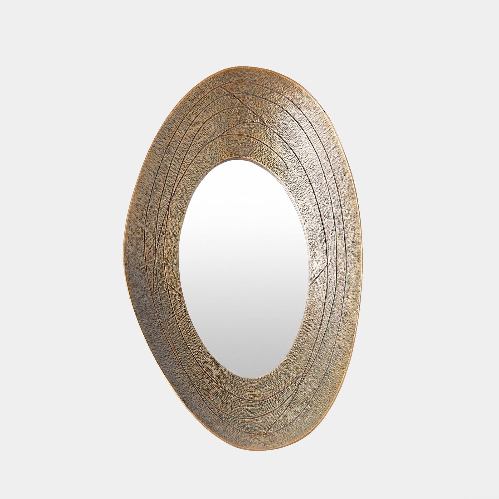 Saturn Mirror-Antique Gold-Med
