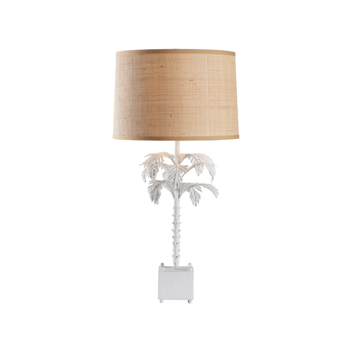 Palm Table Lamp - White in White / Metal - Chelsea House